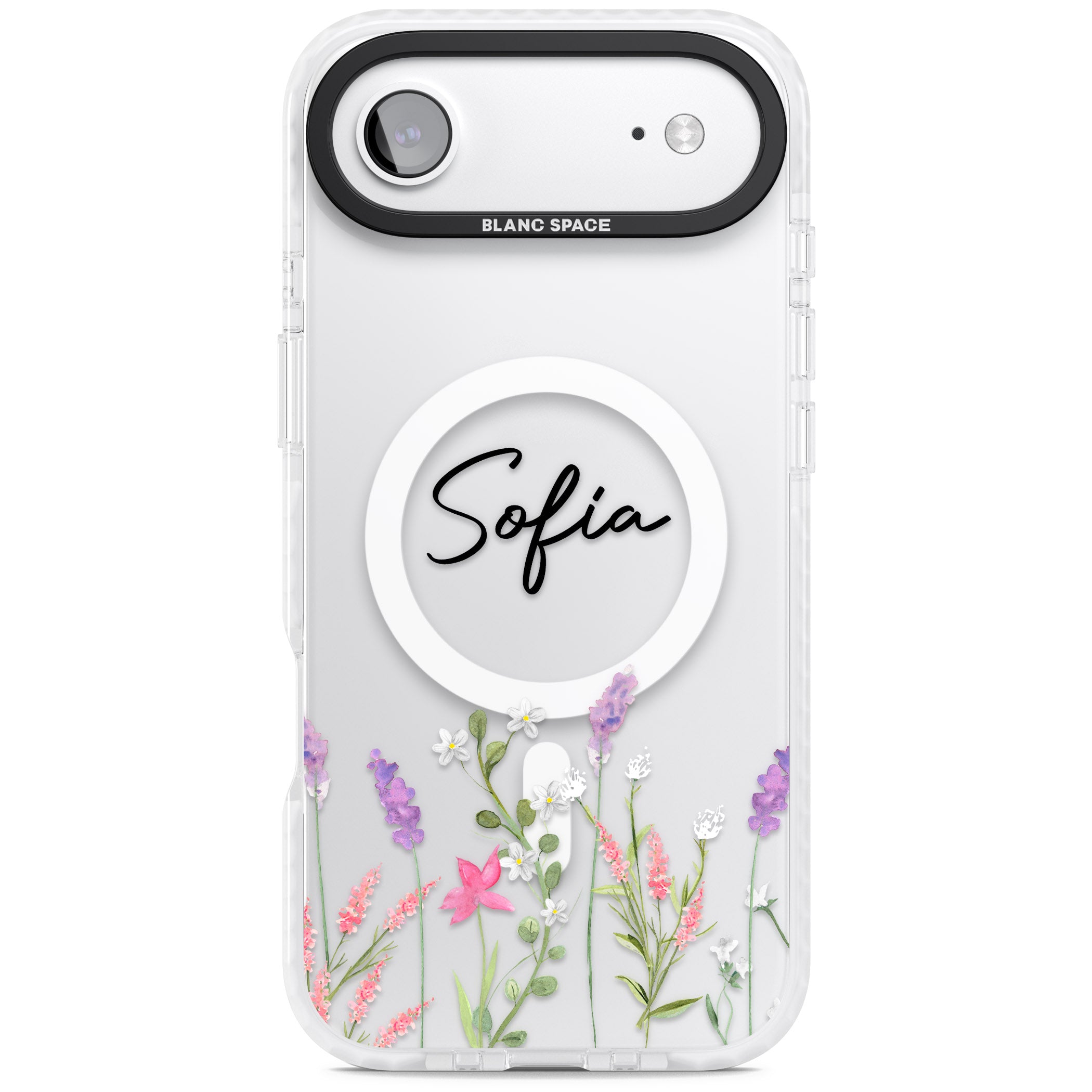 Personalised Lavender Wildflowers iPhone 17 Air Impact Pro Clear Phone Case