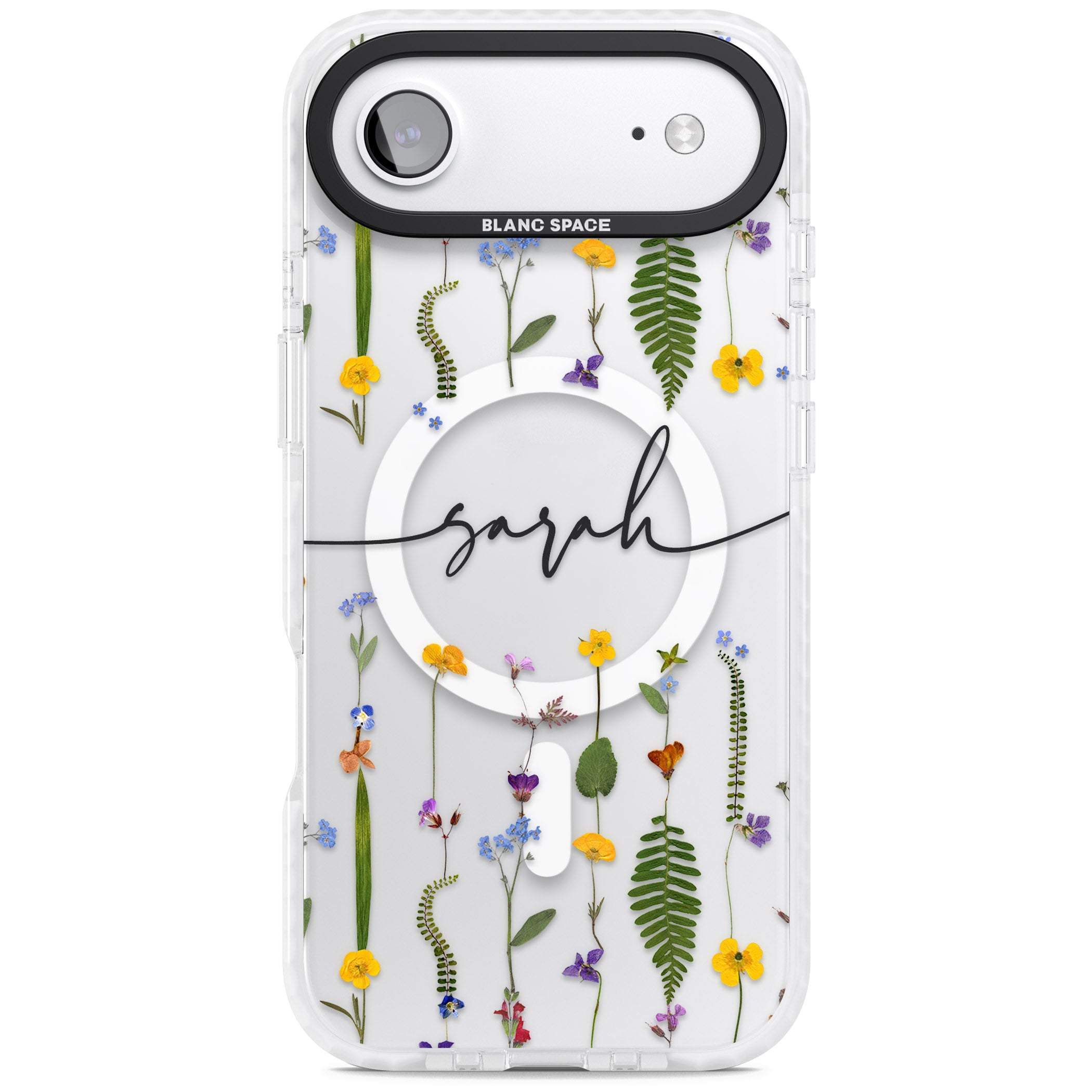 Personalised Wildflower Chain iPhone 17 Air Impact Pro Clear Phone Case