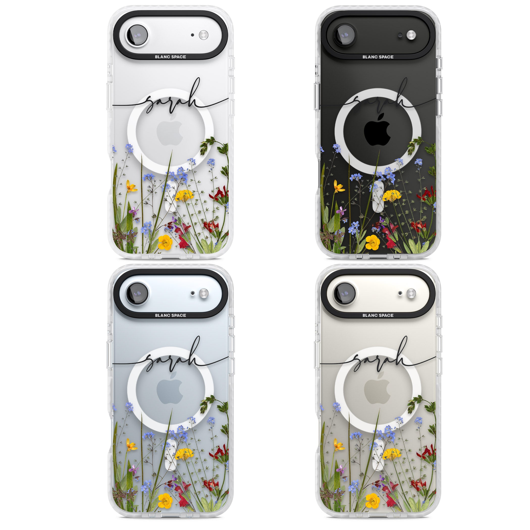 Personalised Wildflower Floral iPhone 17 Air Impact Pro Clear Phone Case APT Impact Protection