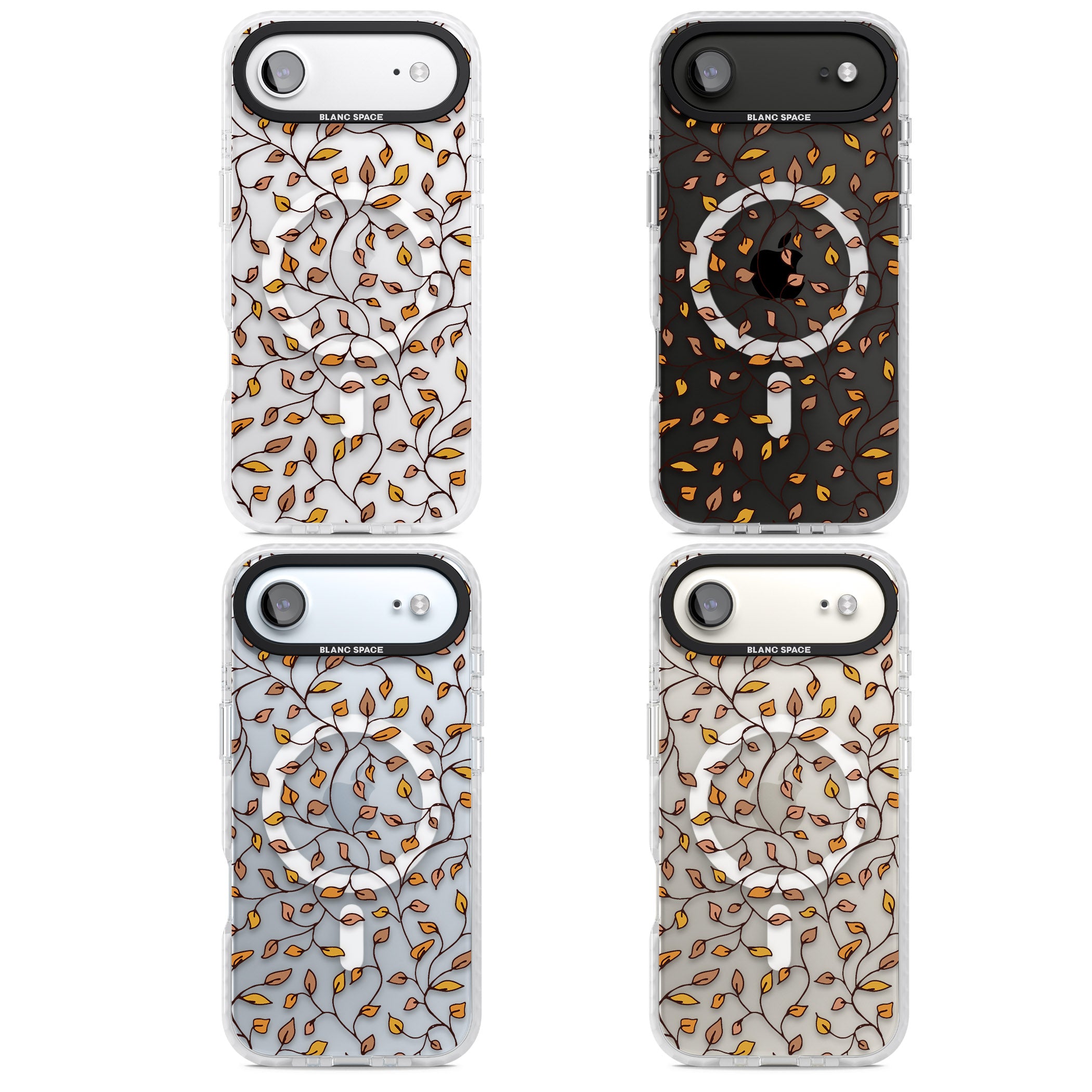Personalised Autumn Leaves Pattern iPhone 17 Air Impact Pro Clear Phone Case APT Impact Protection
