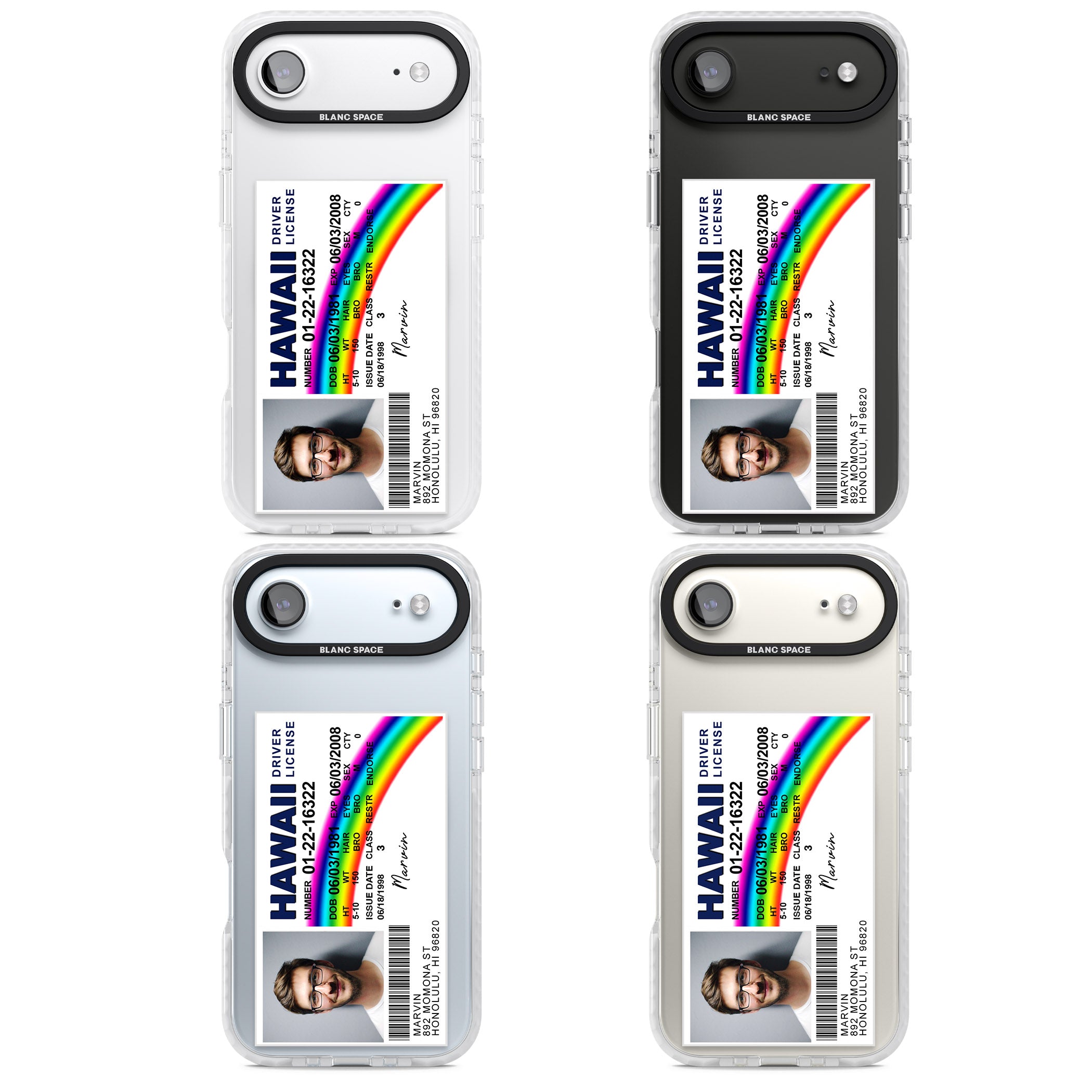 Personalised Hawaii Driving License iPhone 17 Air Impact Pro Clear Phone Case APT Impact Protection