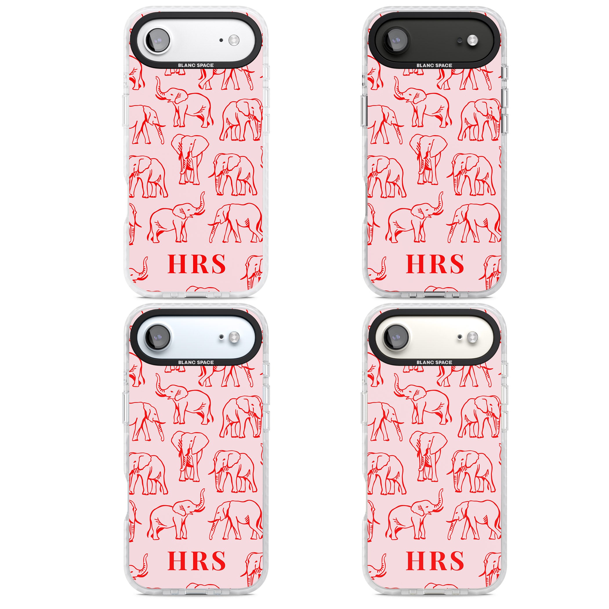 Personalised Red Elephant Outline iPhone 17 Air Impact Pro Clear Phone Case APT Impact Protection