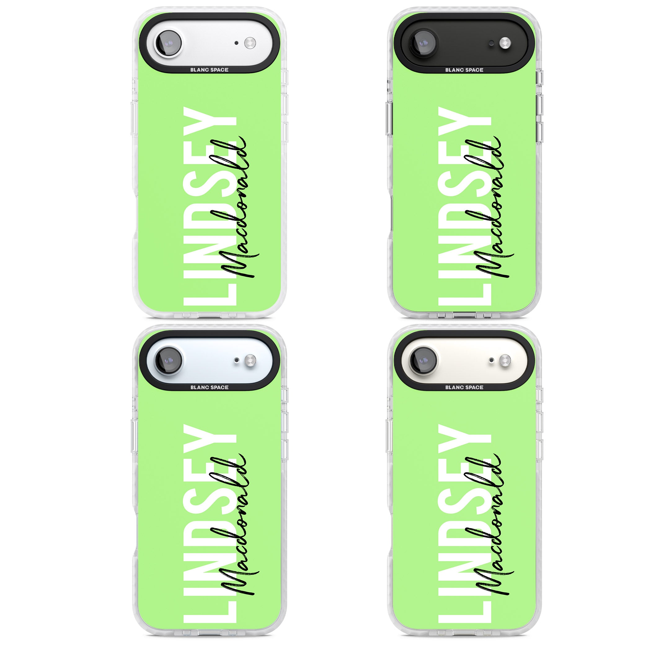 Personalised Bold Name: Lime iPhone 17 Air Impact Pro Clear Phone Case APT Impact Protection