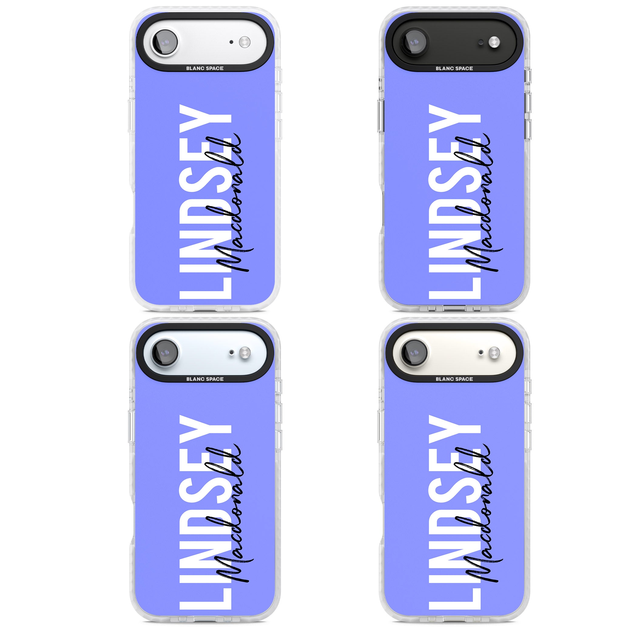 Personalised Bold Name: Purple iPhone 17 Air Impact Pro Clear Phone Case APT Impact Protection