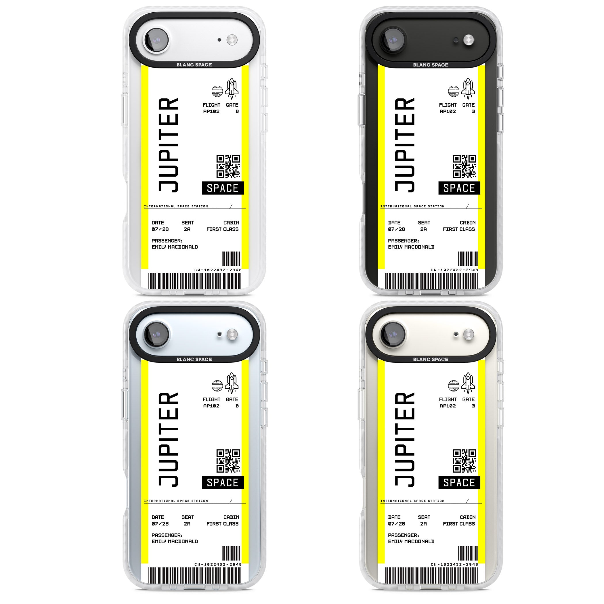 Personalised Jupiter Travel Ticket iPhone 17 Air Impact Pro Clear Phone Case APT Impact Protection