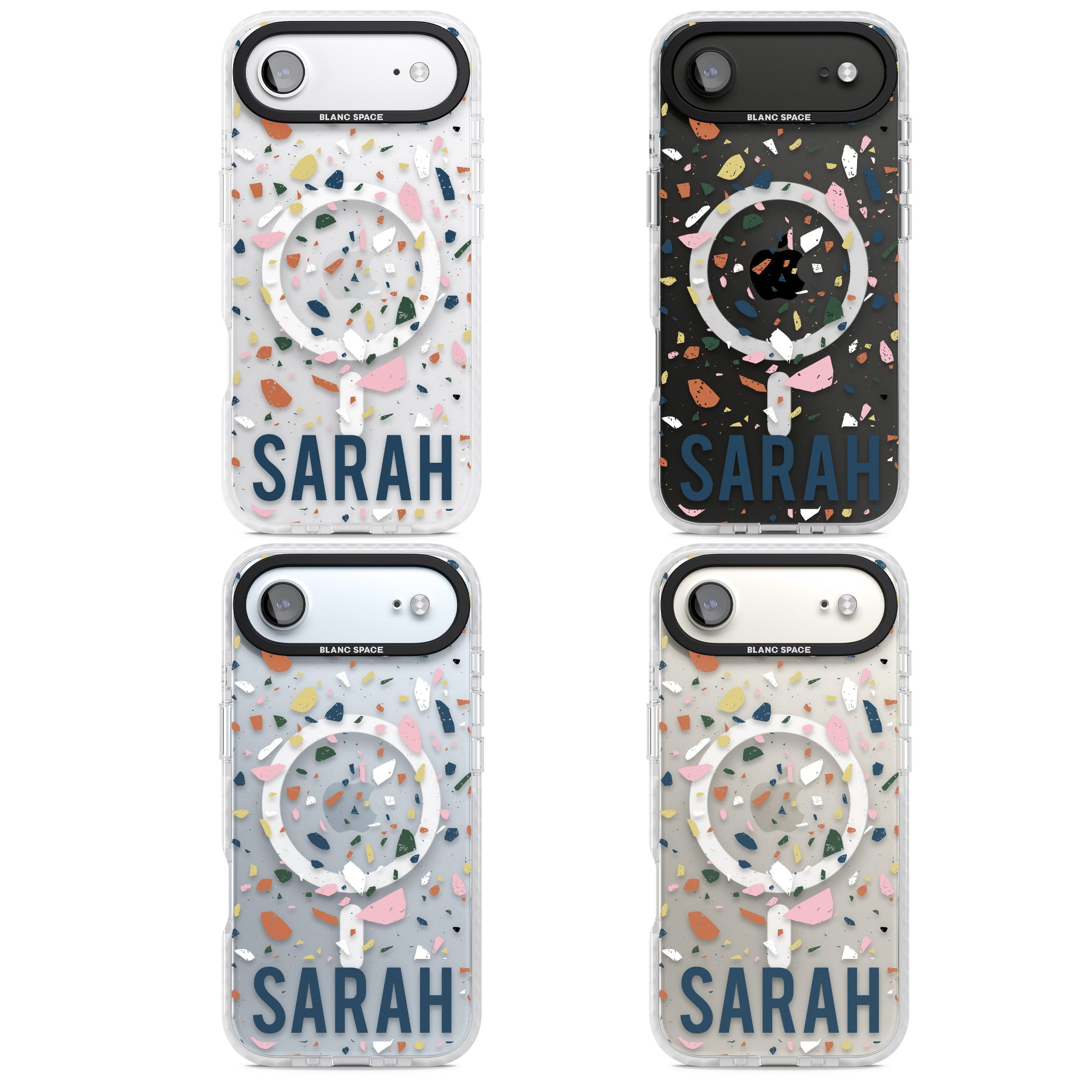 Personalised Terrazzo iPhone 17 Air Impact Pro Clear Phone Case APT Impact Protection