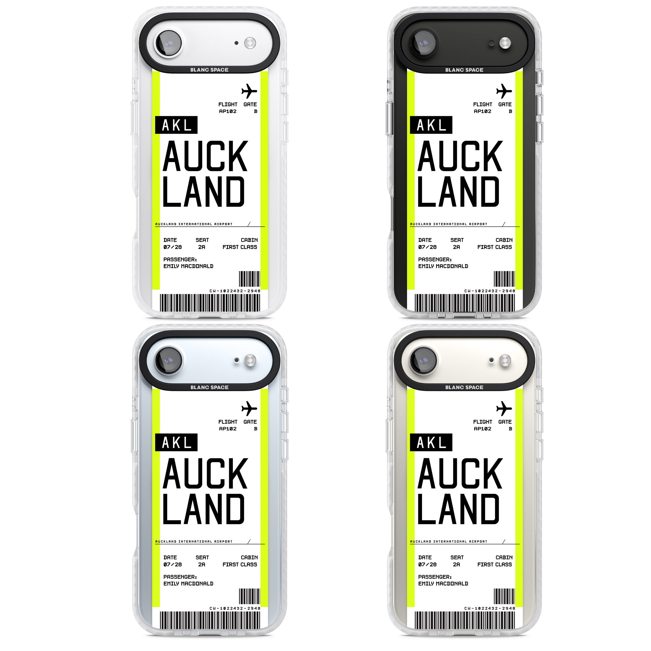 Personalised Auckland Boarding Pass iPhone 17 Air Impact Pro Clear Phone Case APT Impact Protection