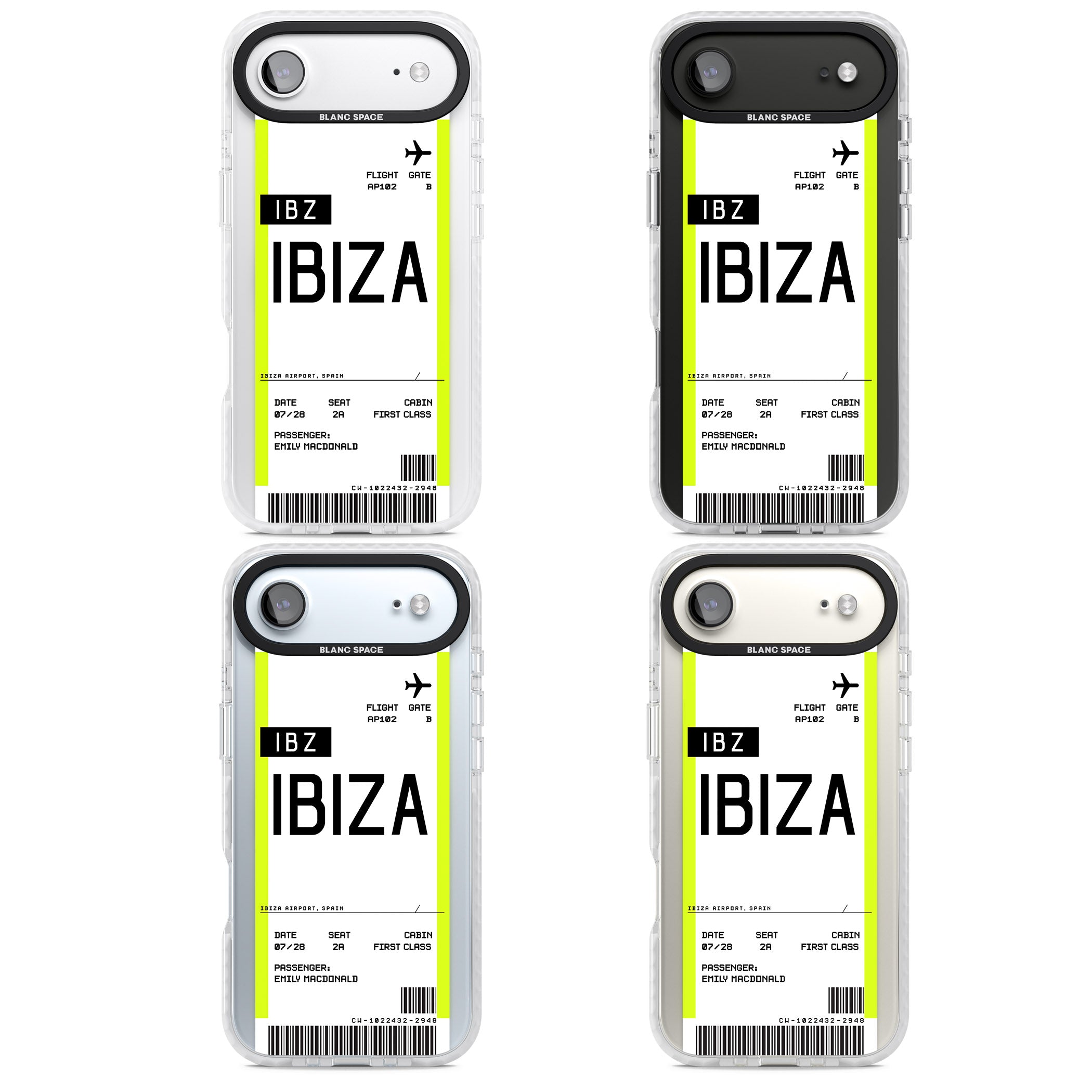 Personalised Ibiza Boarding Pass iPhone 17 Air Impact Pro Clear Phone Case APT Impact Protection