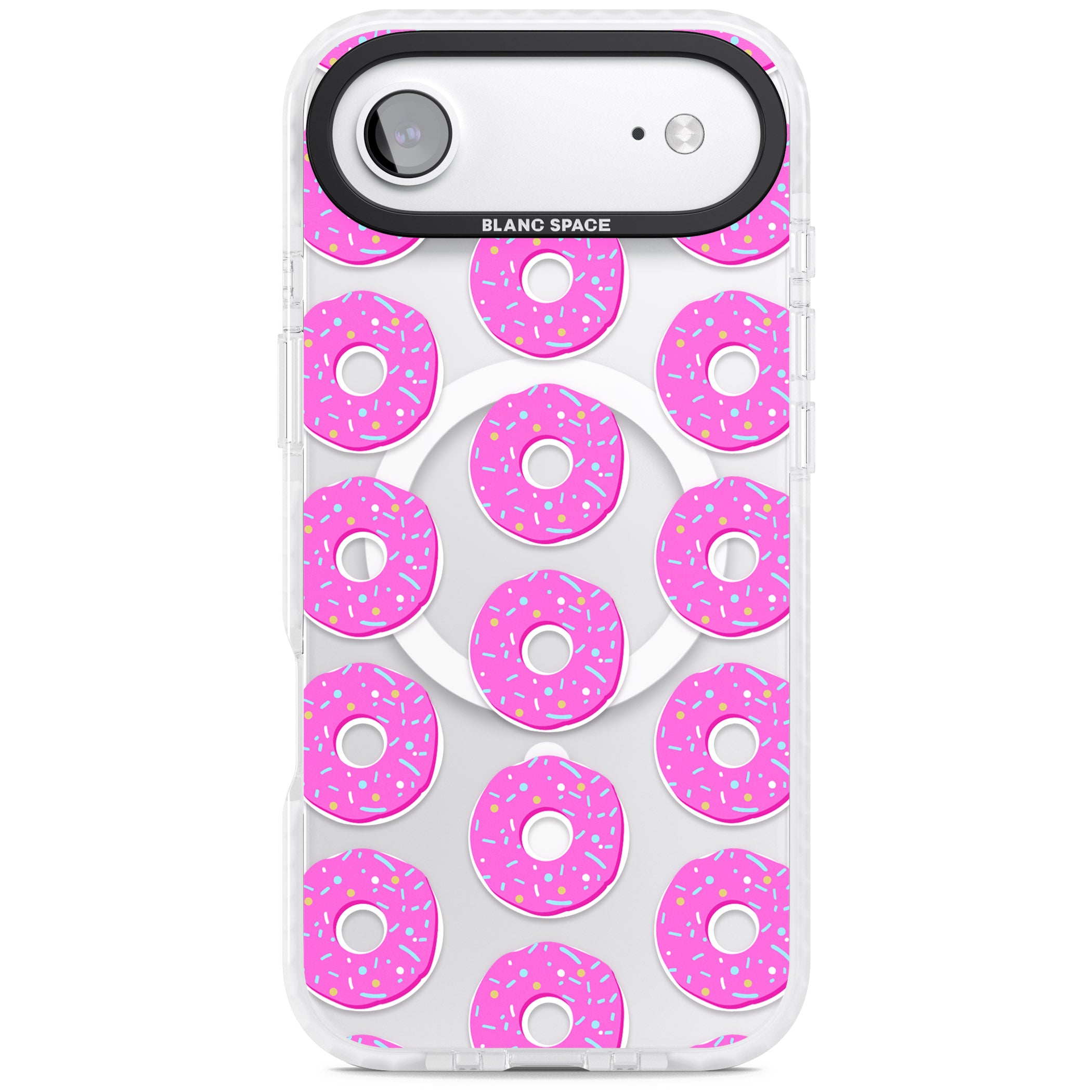 Pink Donut Pattern iPhone 17 Air Impact Pro Clear Phone Case
