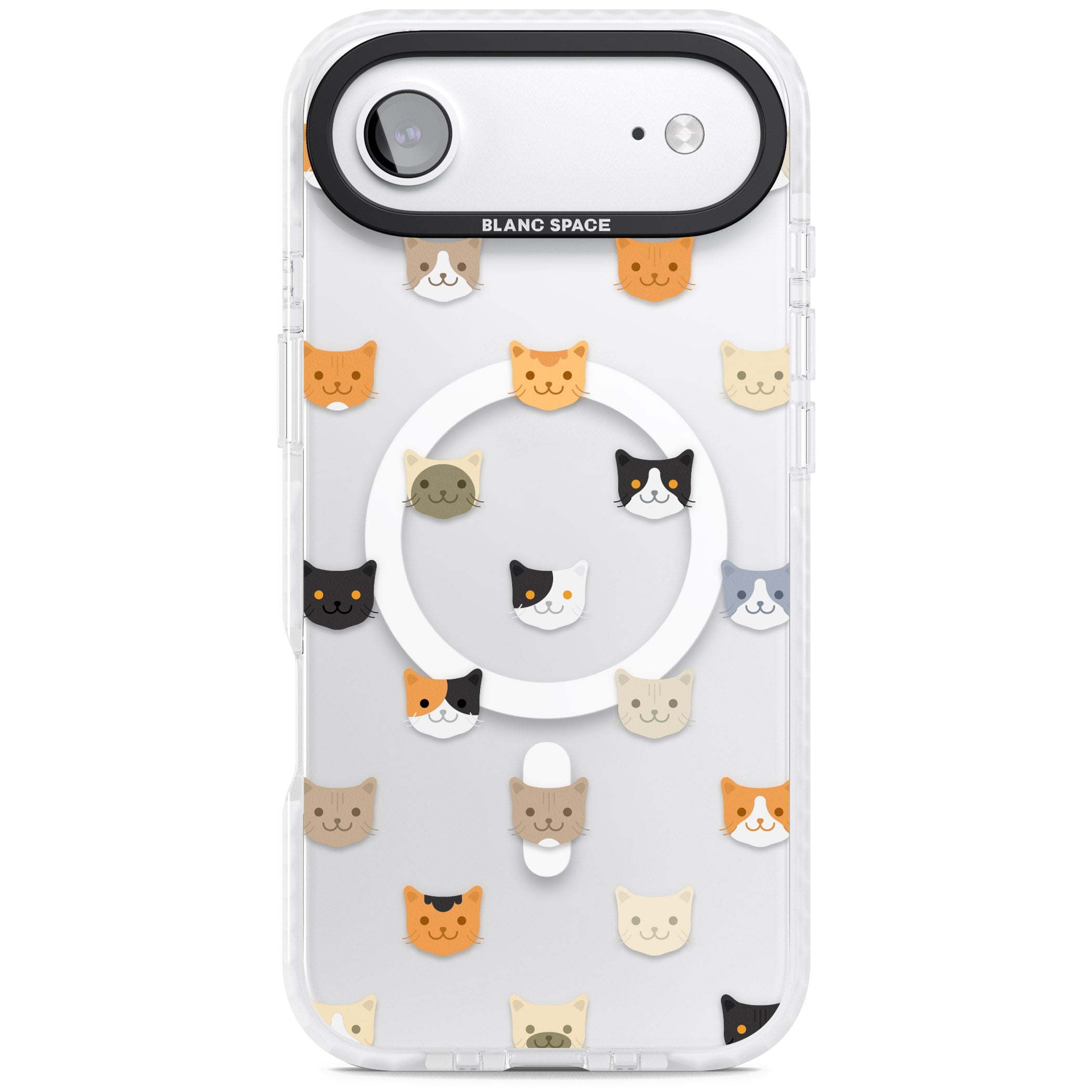 Cute Cat Face Transparent iPhone 17 Air Impact Pro Clear Phone Case
