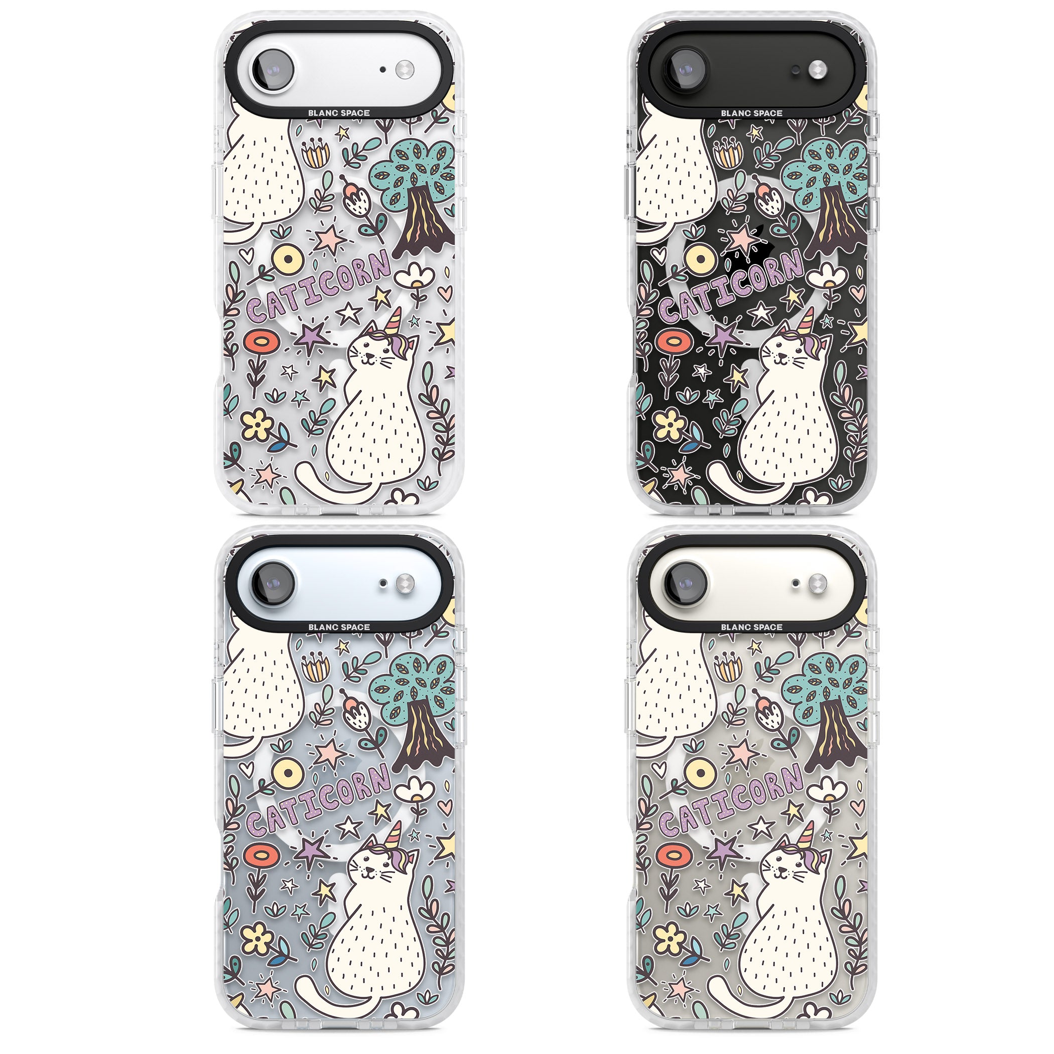Caticorn Pattern iPhone 17 Air Impact Pro Clear Phone Case APT Impact Protection