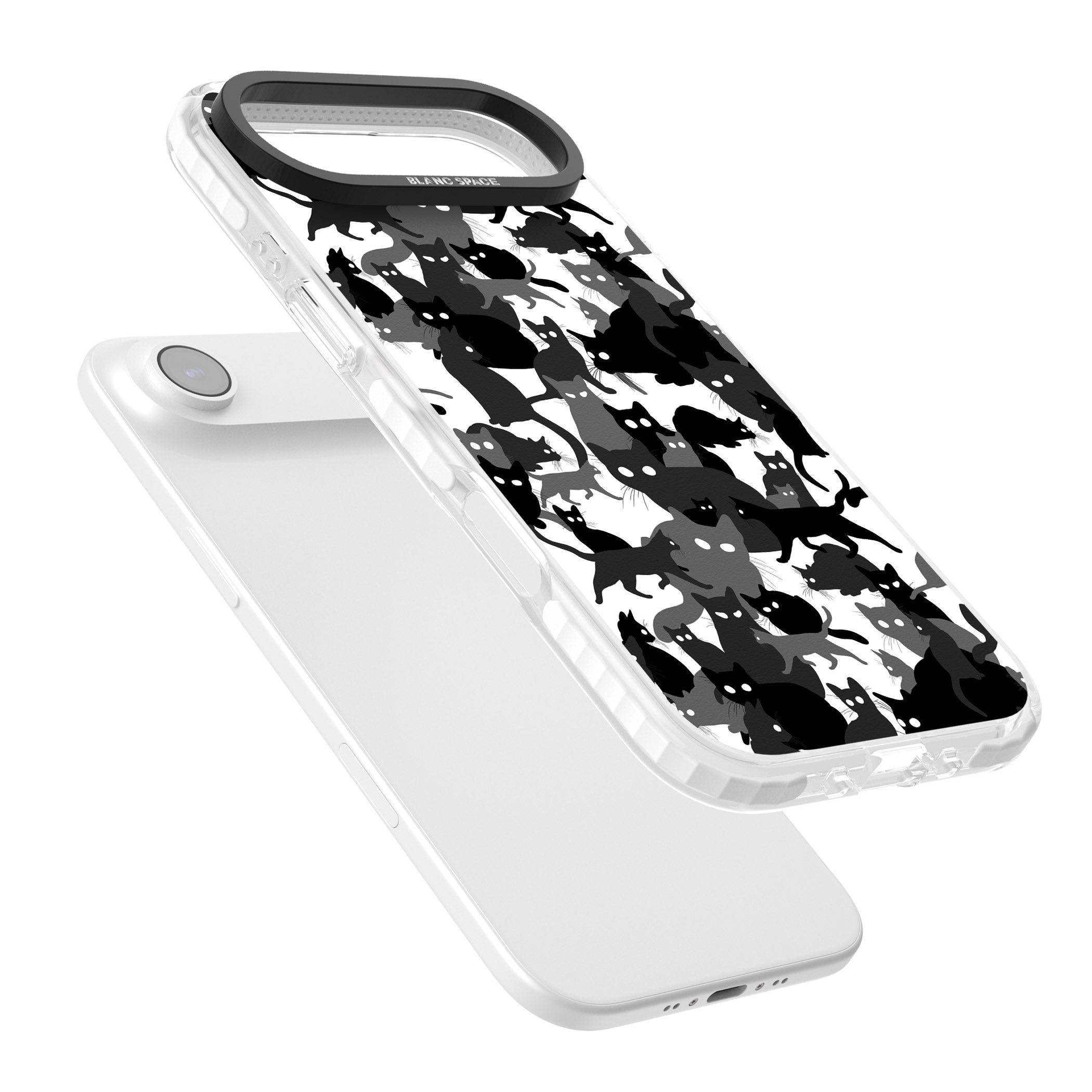 Black & White Cat Camouflage iPhone 17 Air Impact Pro Clear Phone Case Colours