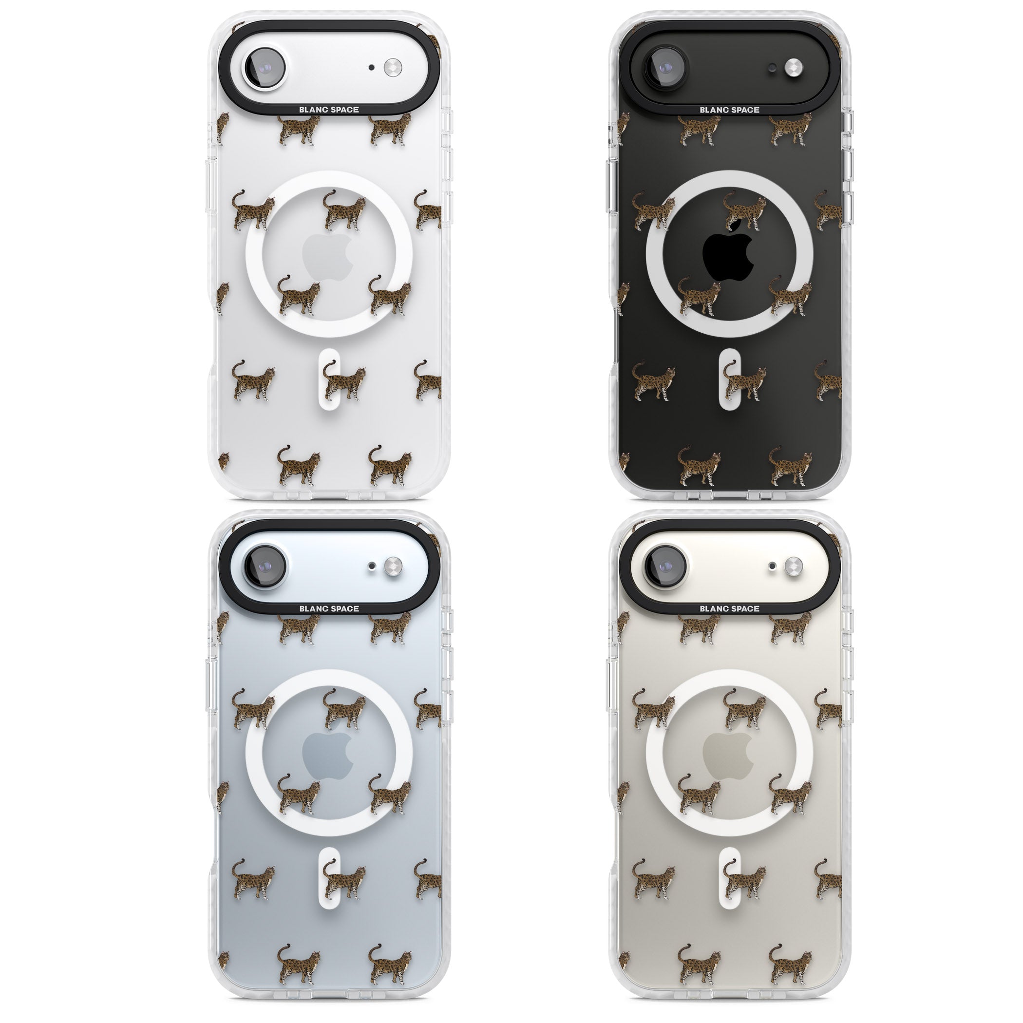 Bengal Cat Pattern iPhone 17 Air Impact Pro Clear Phone Case APT Impact Protection
