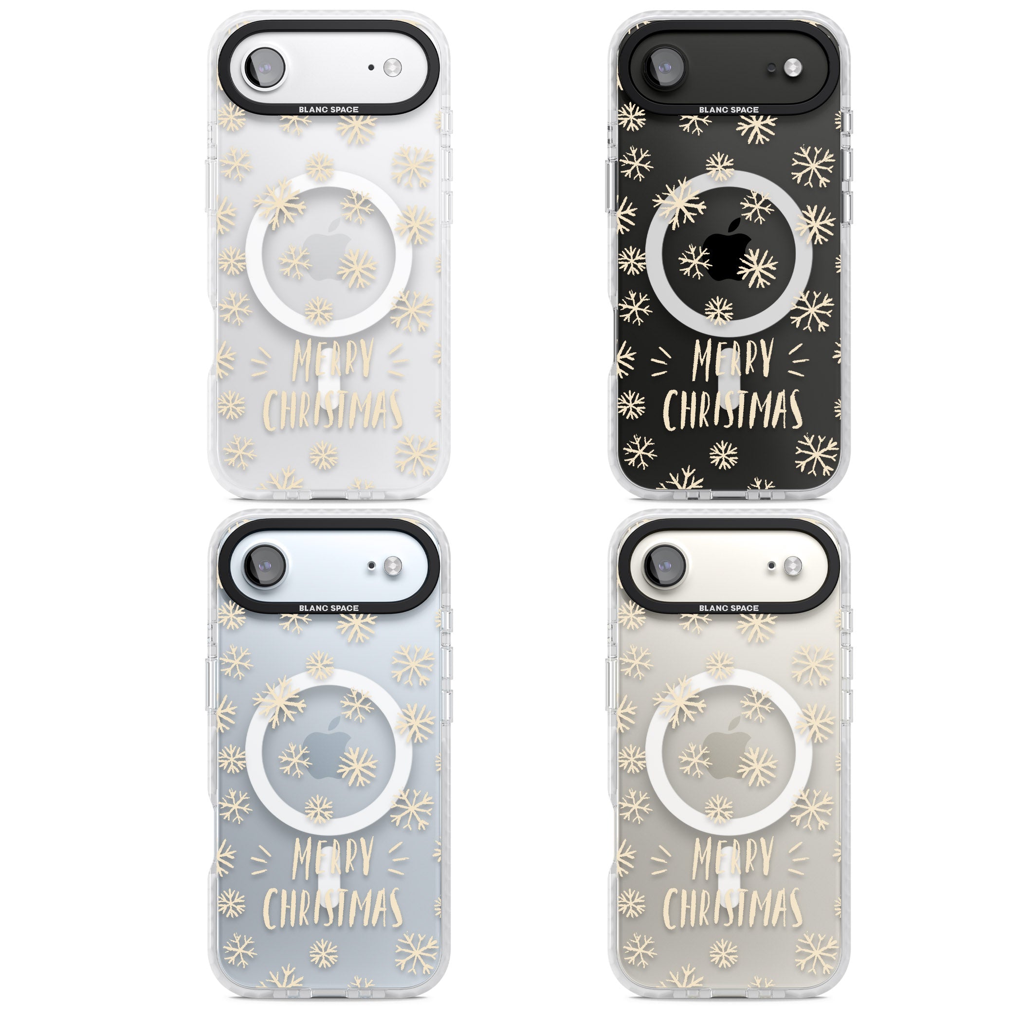 Christmas Snowflake Pattern iPhone 17 Air Impact Pro Clear Phone Case APT Impact Protection