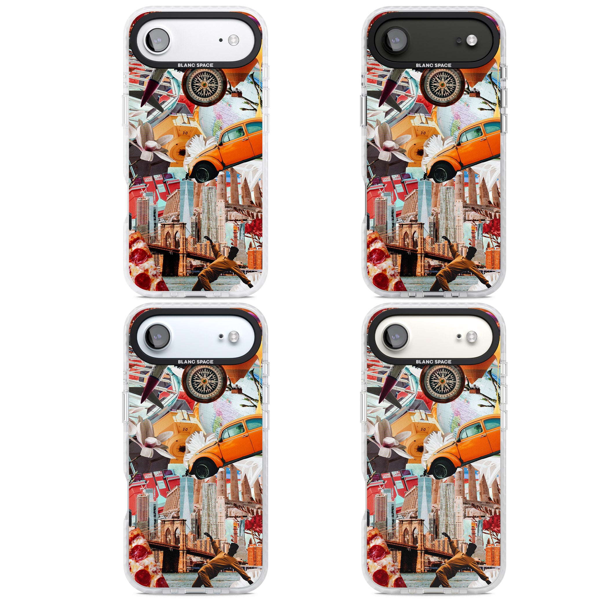 Bold New York Collage iPhone 17 Air Impact Pro Clear Phone Case APT Impact Protection