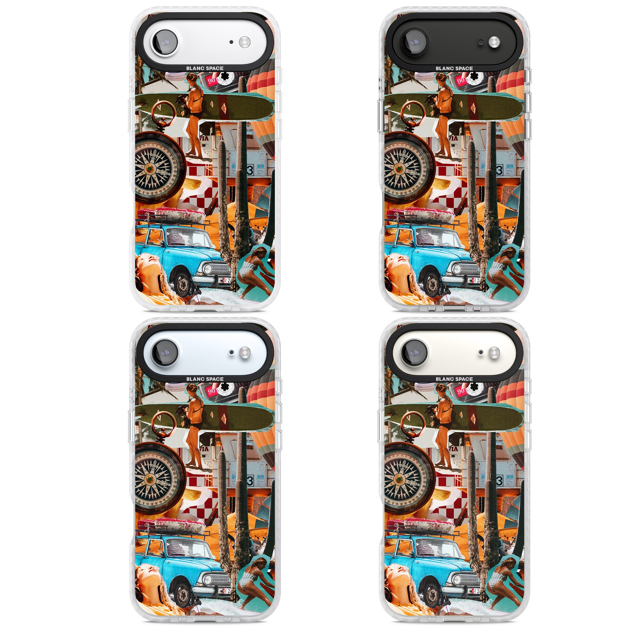 Vintage Collage: Road Trip iPhone 17 Air Impact Pro Clear Phone Case APT Impact Protection
