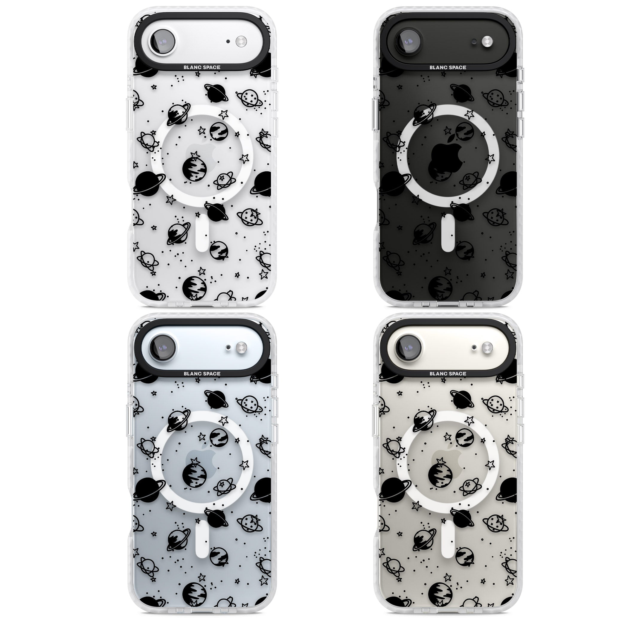 Black Planets iPhone 17 Air Impact Pro Clear Phone Case APT Impact Protection