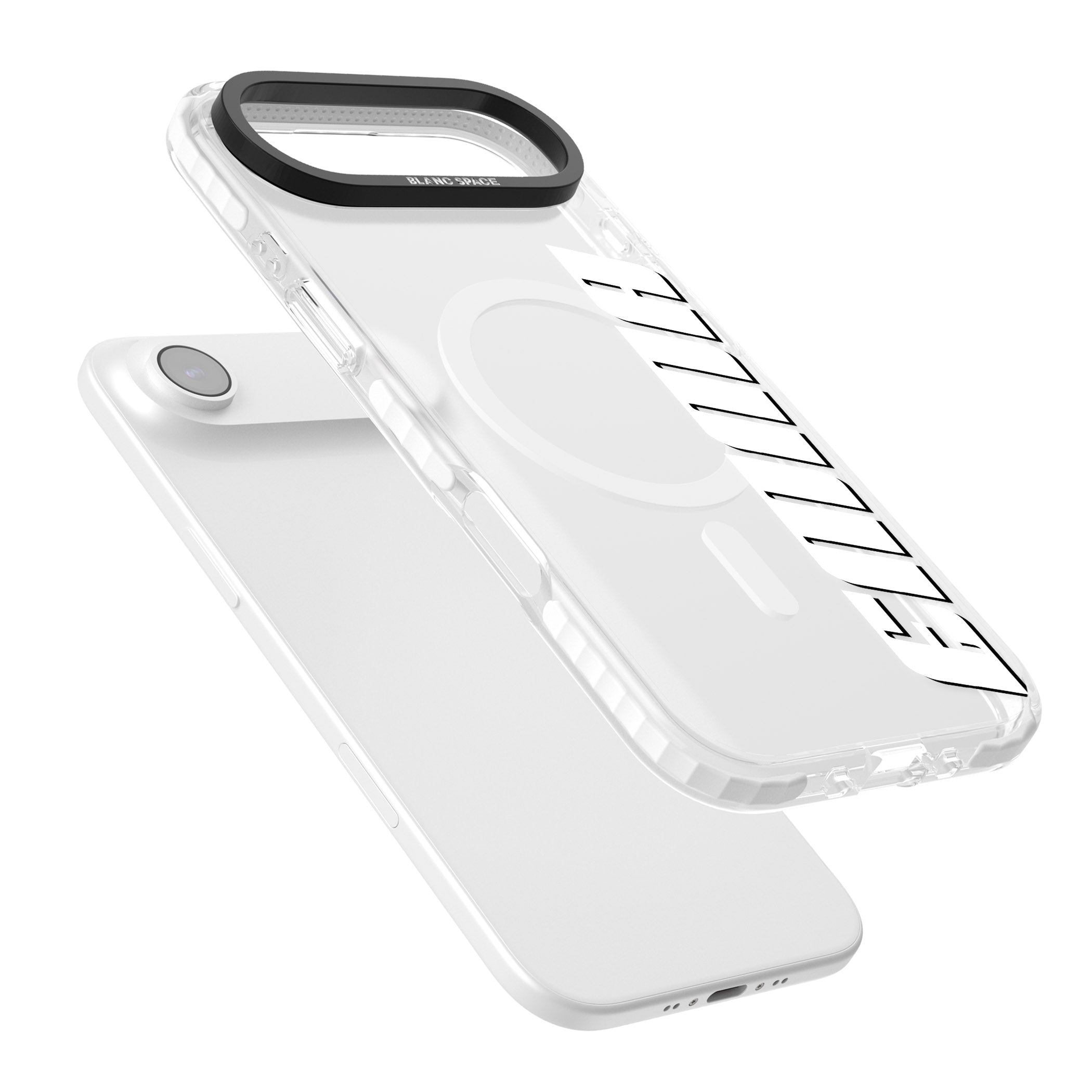 Personalised Vertical Bold Name iPhone 17 Air Impact Pro Clear Phone Case Colours