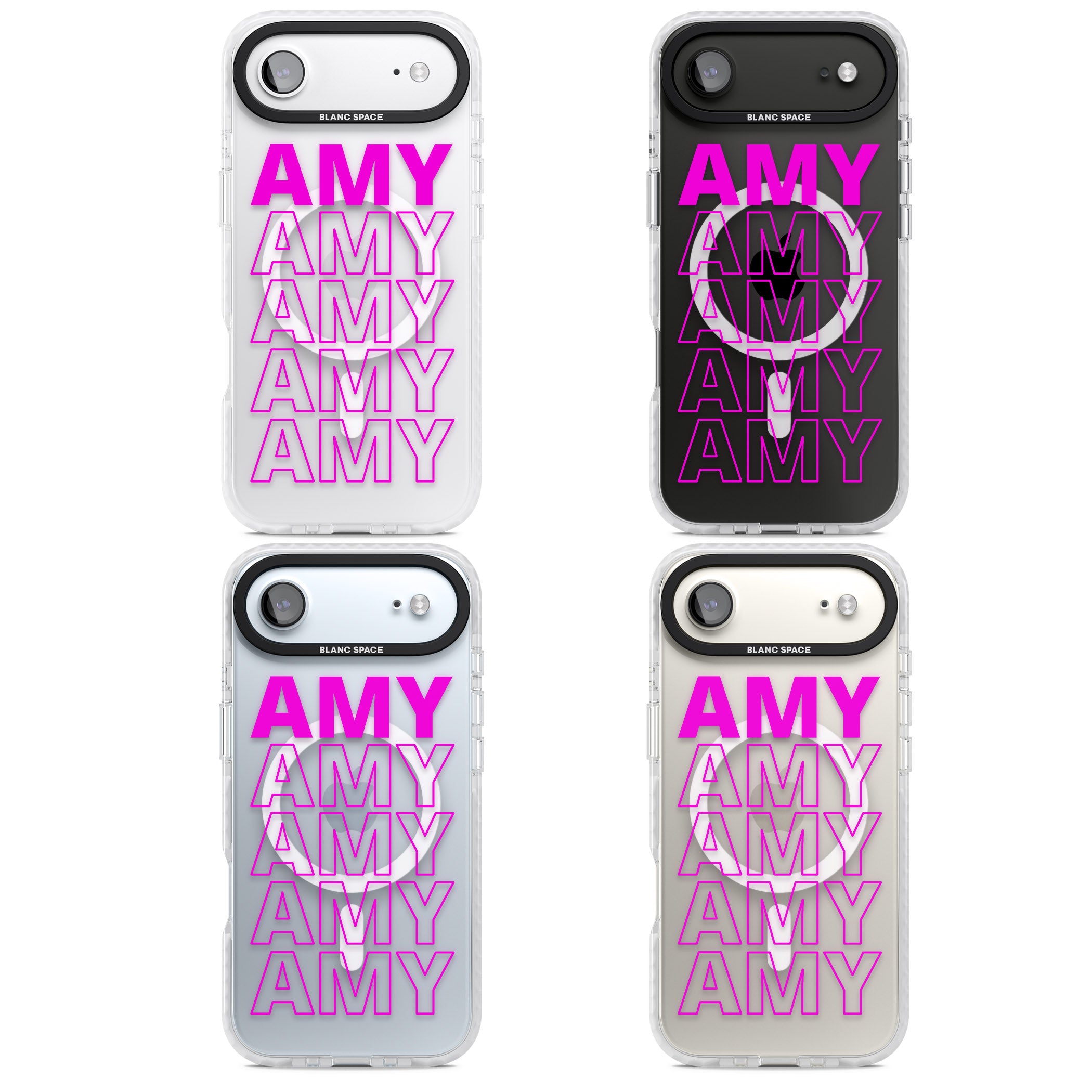 Personalised Bold Repeated Name iPhone 17 Air Impact Pro Clear Phone Case APT Impact Protection
