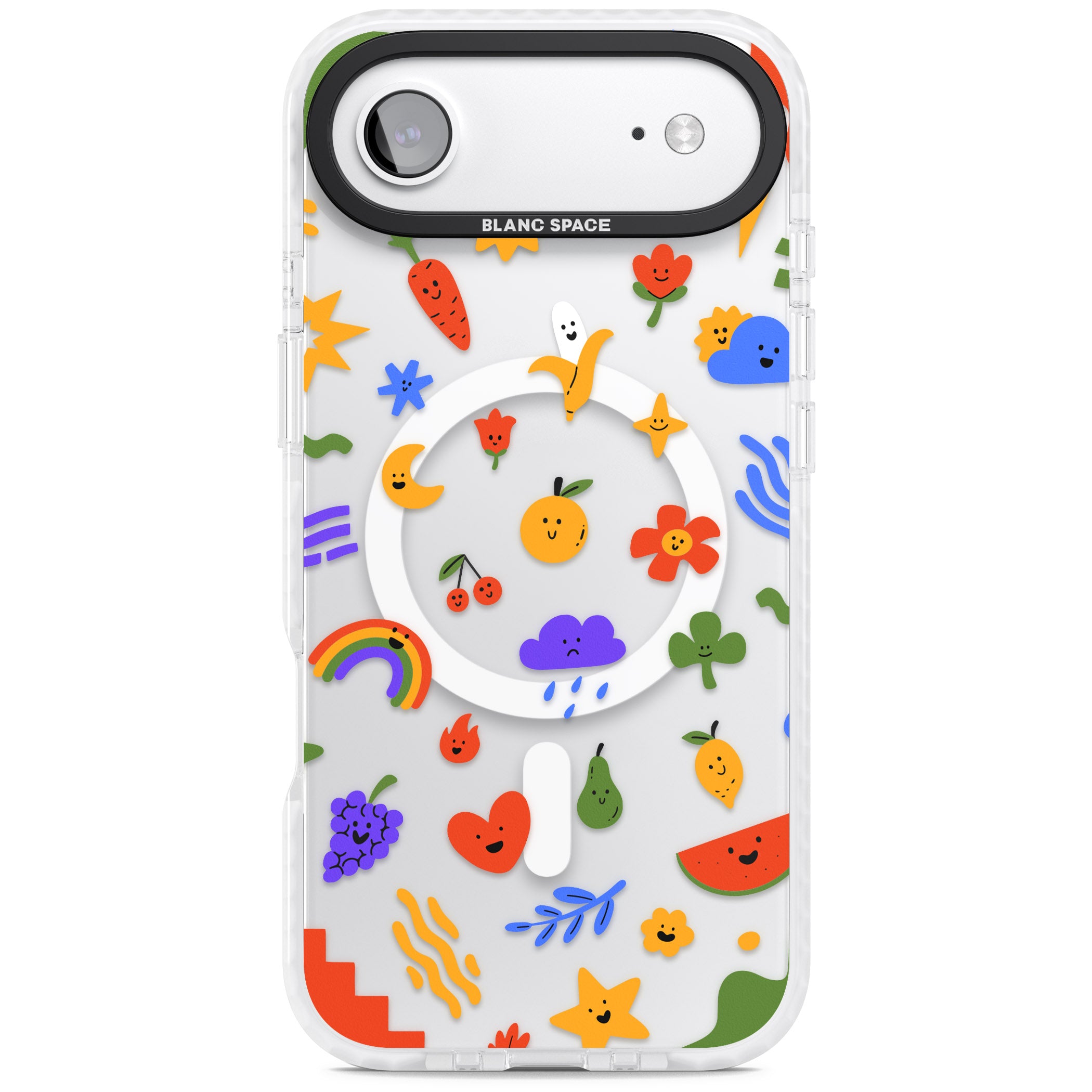 Quirky Cute Icon Pattern iPhone 17 Air Impact Pro Clear Phone Case