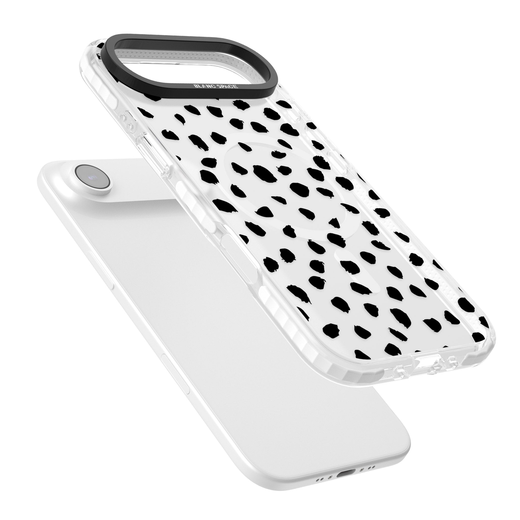 Black Dalmatian Polka Dot iPhone 17 Air Impact Pro Clear Phone Case Colours