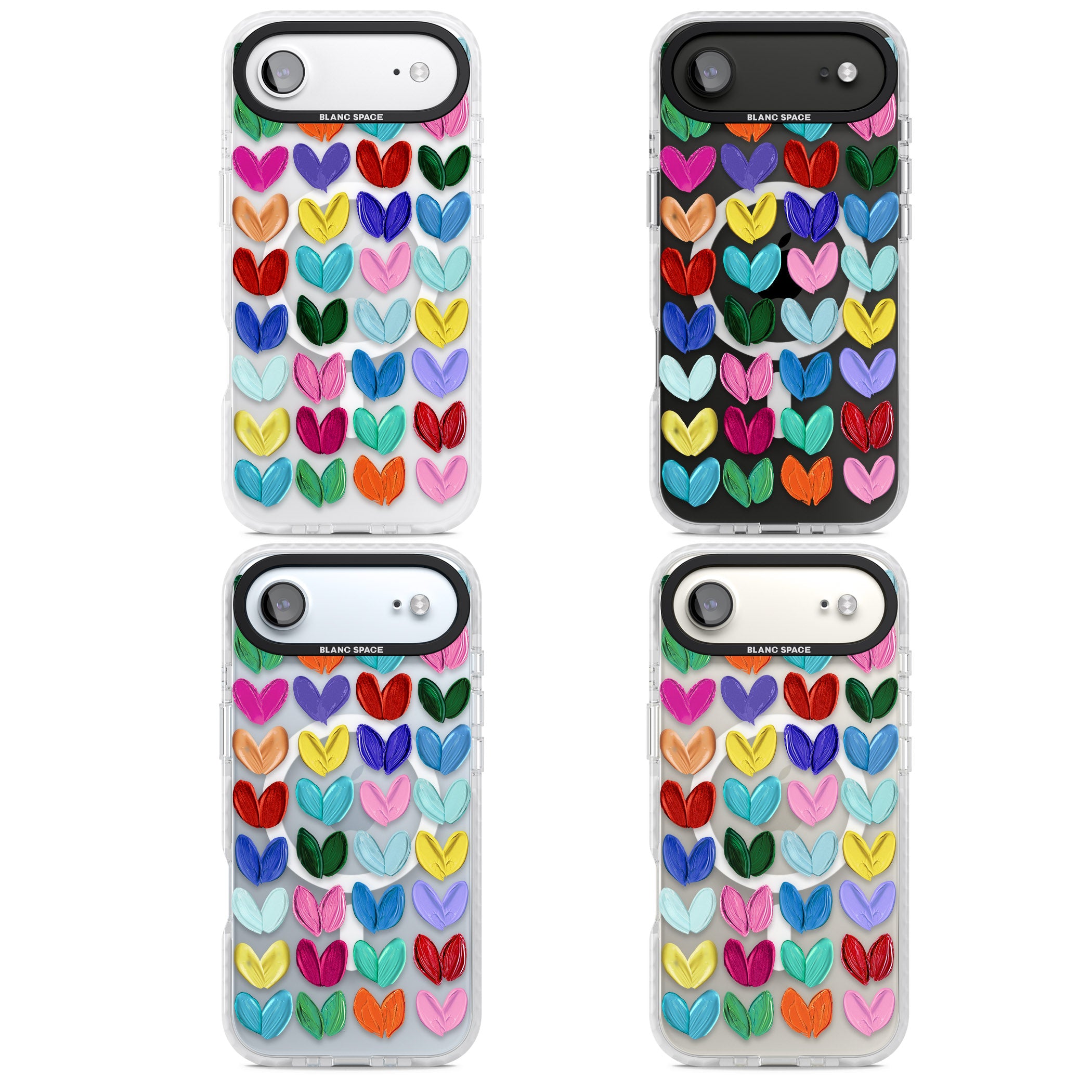 Oil Painted Hearts iPhone 17 Air Impact Pro Clear Phone Case APT Impact Protection