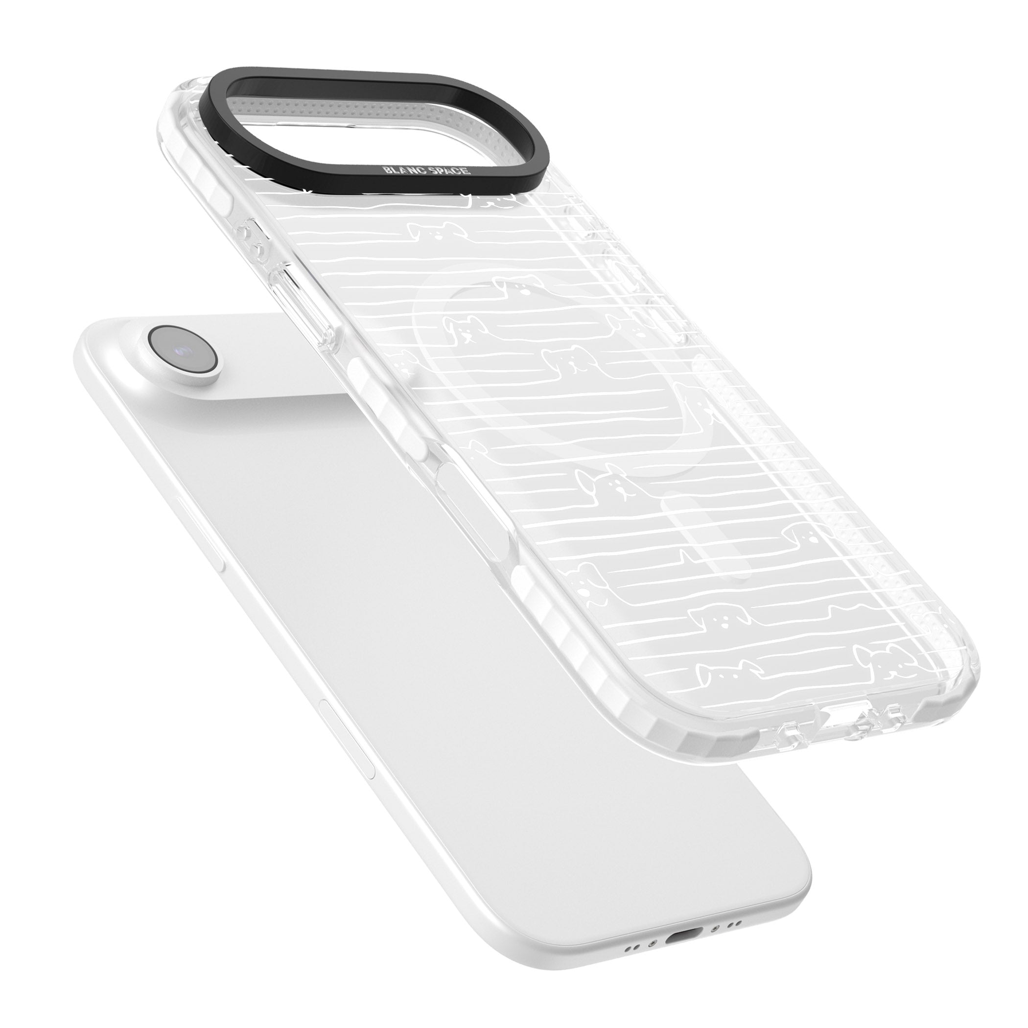 Dog Line Art White iPhone 17 Air Impact Pro Clear Phone Case Colours