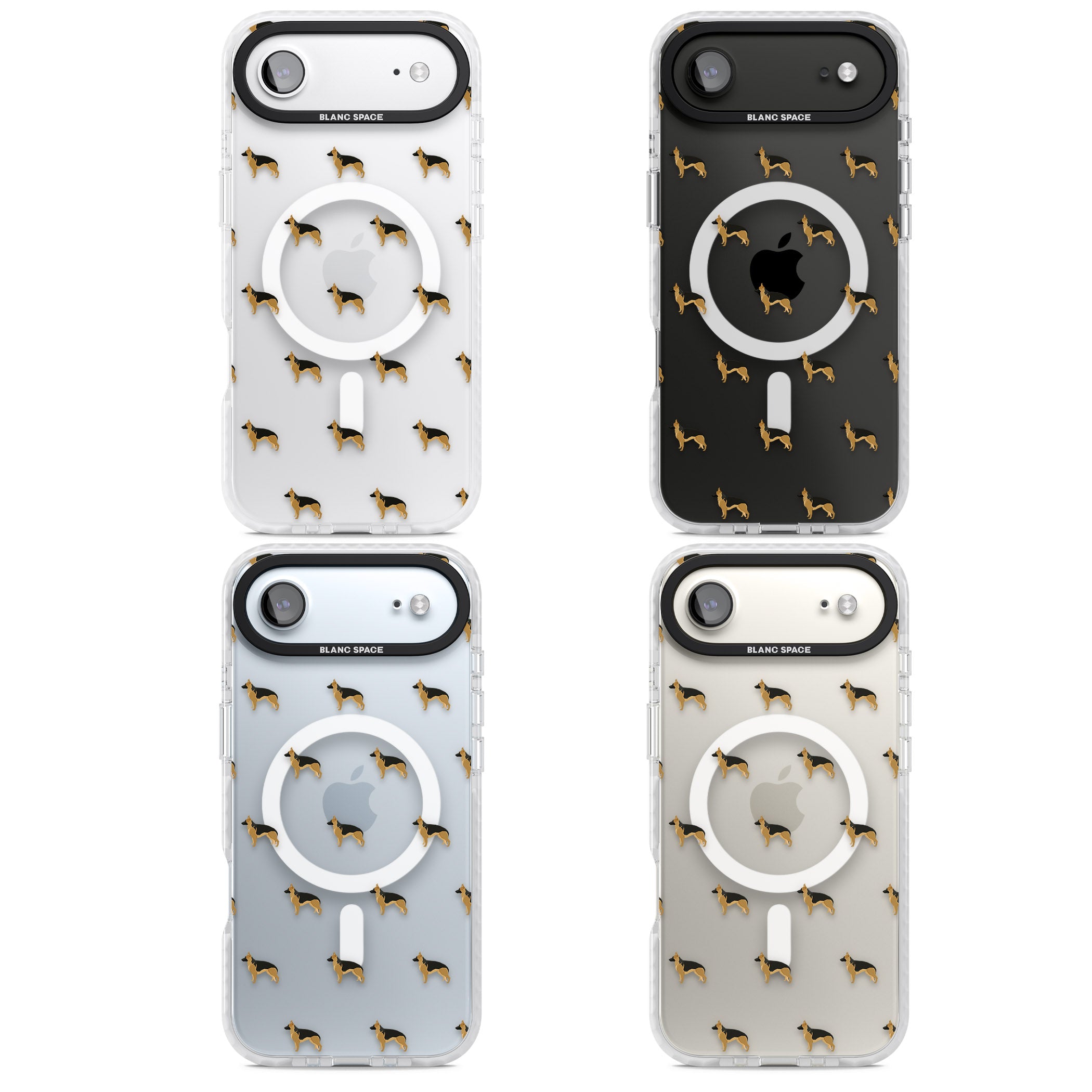 German Shepherd Pattern Clear iPhone 17 Air Impact Pro Clear Phone Case APT Impact Protection