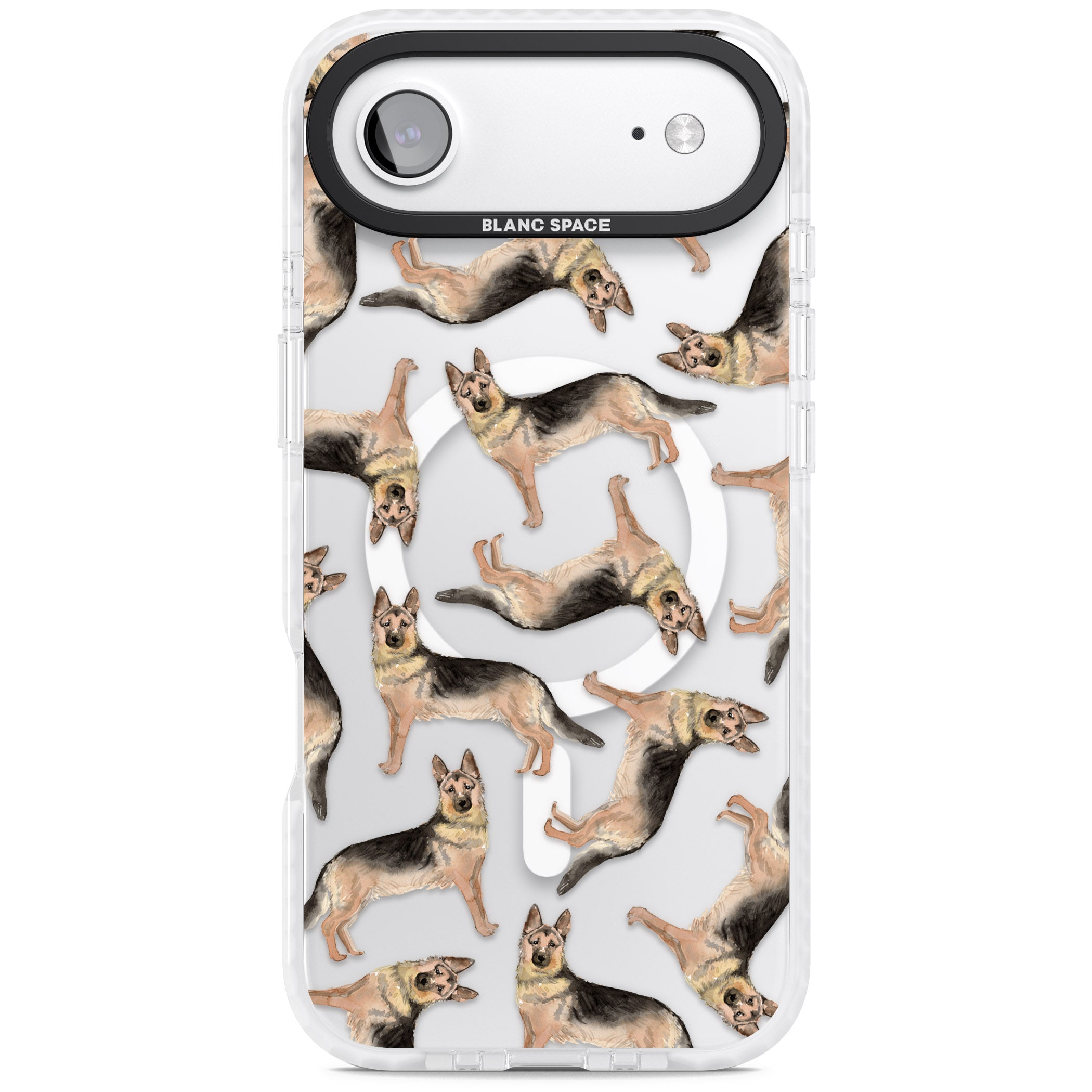 German Shepherd Pattern Classic iPhone 17 Air Impact Pro Clear Phone Case
