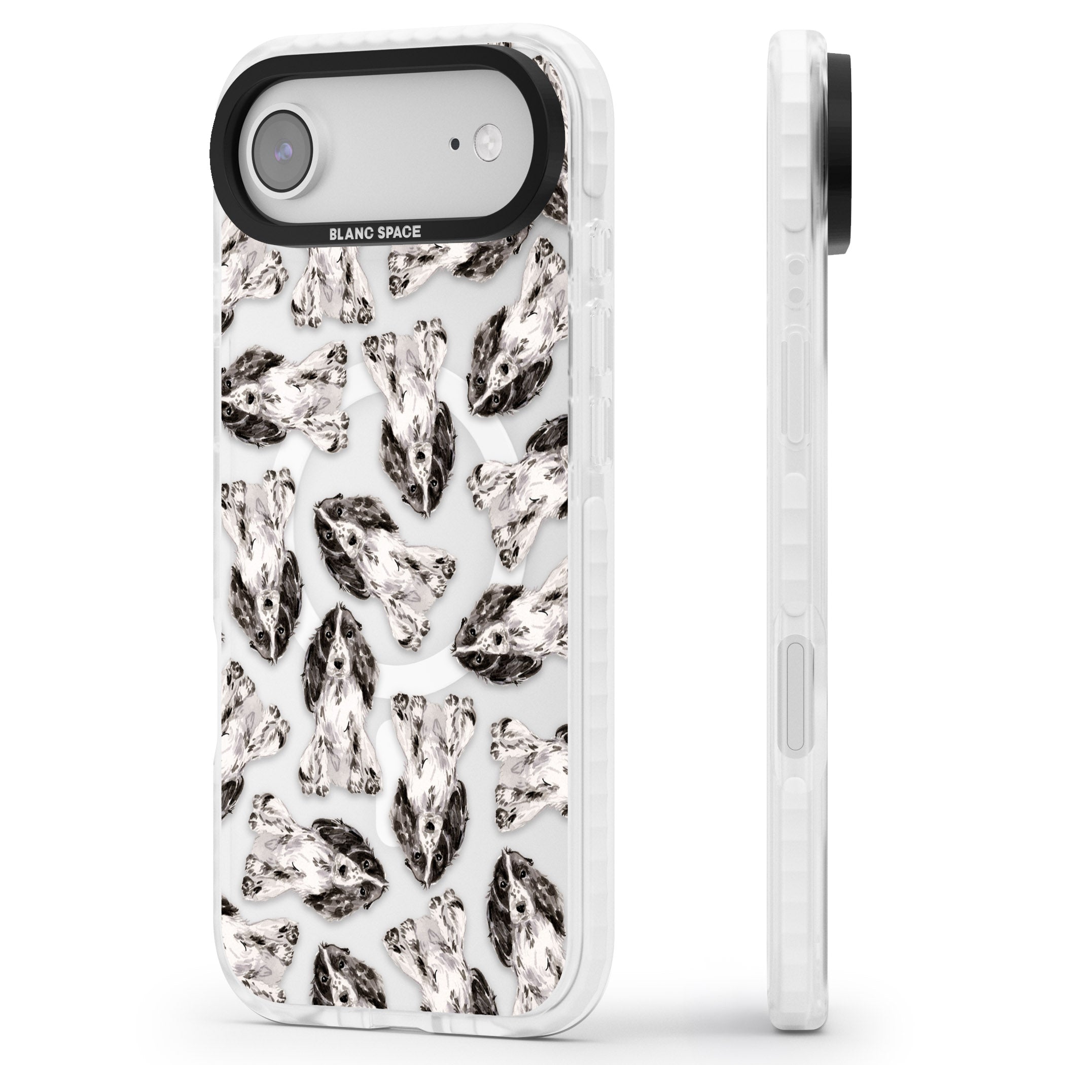 Cocker Spaniel Watercolor Elegance iPhone 17 Air Impact Pro Clear Phone Case Side Profile