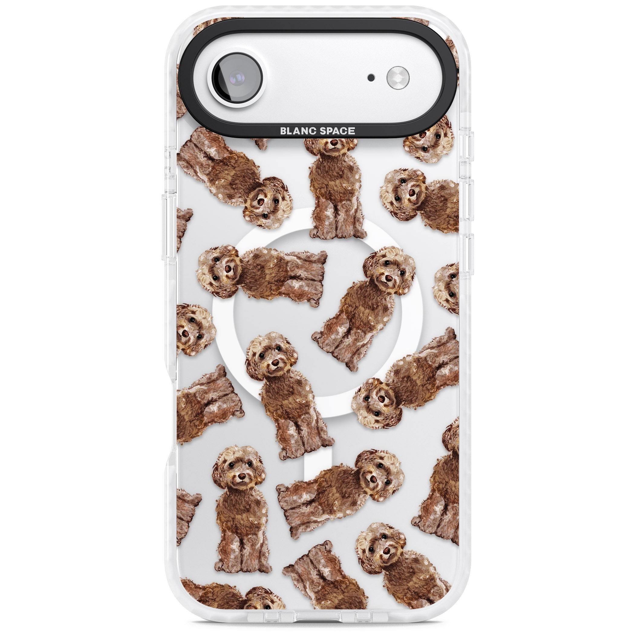 Brown Dog Pattern iPhone 17 Air Impact Pro Clear Phone Case