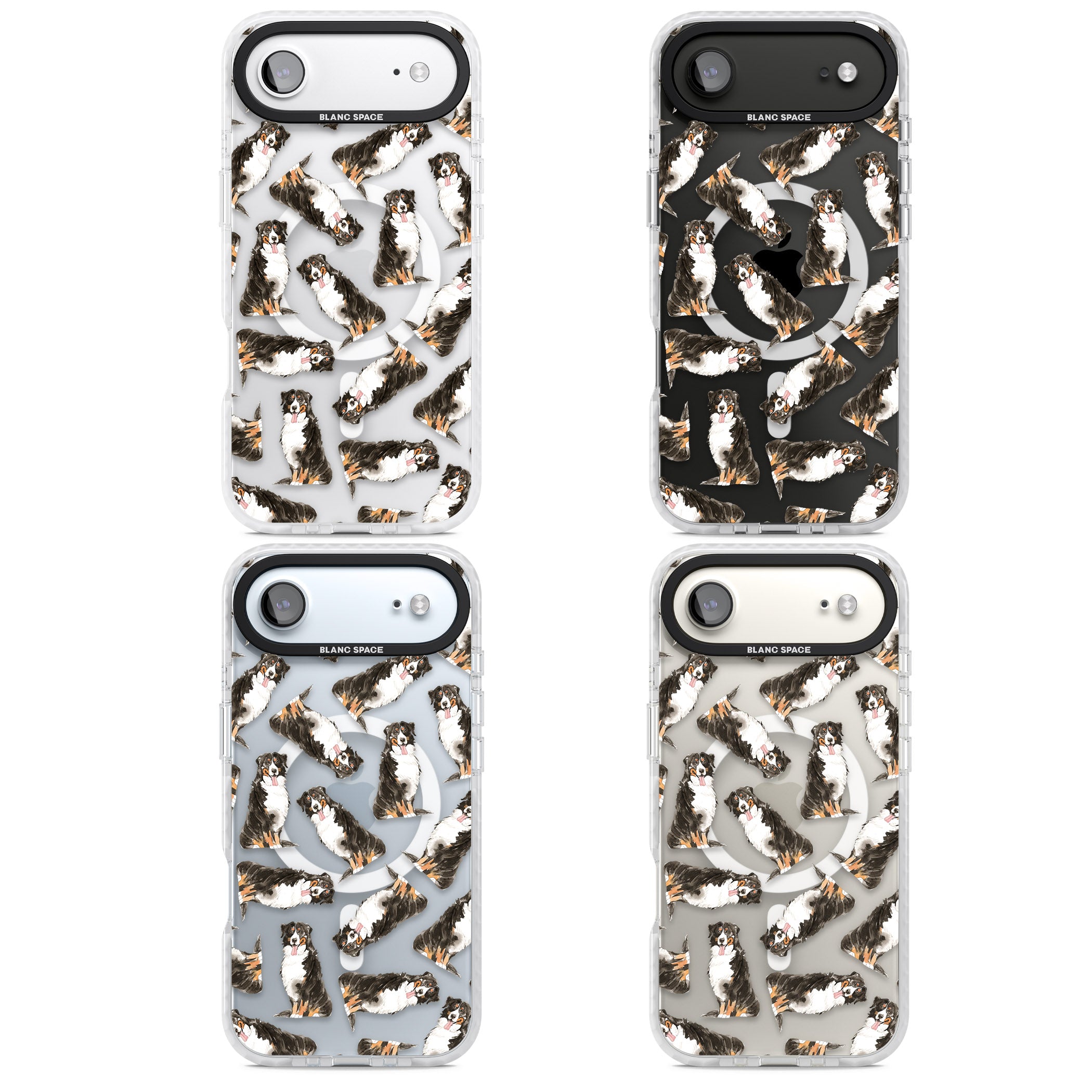 Bernese Mountain Dog Pattern iPhone 17 Air Impact Pro Clear Phone Case APT Impact Protection