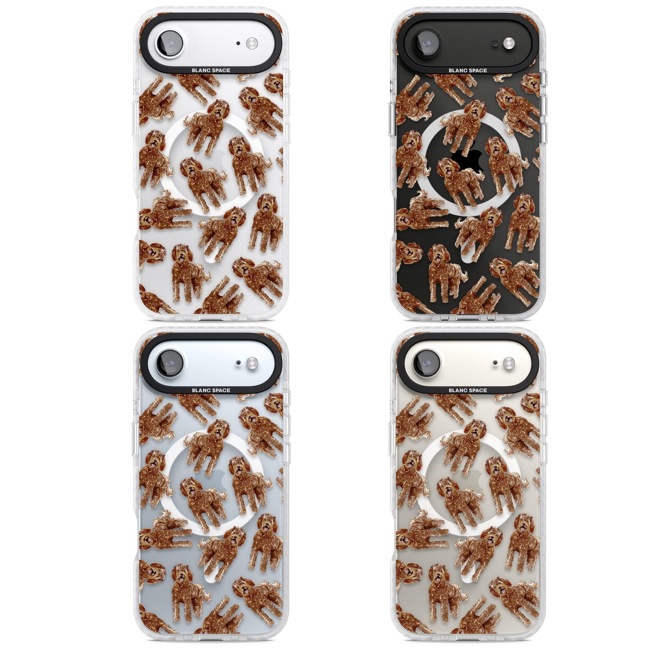 Labradoodle Brown Pattern iPhone 17 Air Impact Pro Clear Phone Case APT Impact Protection