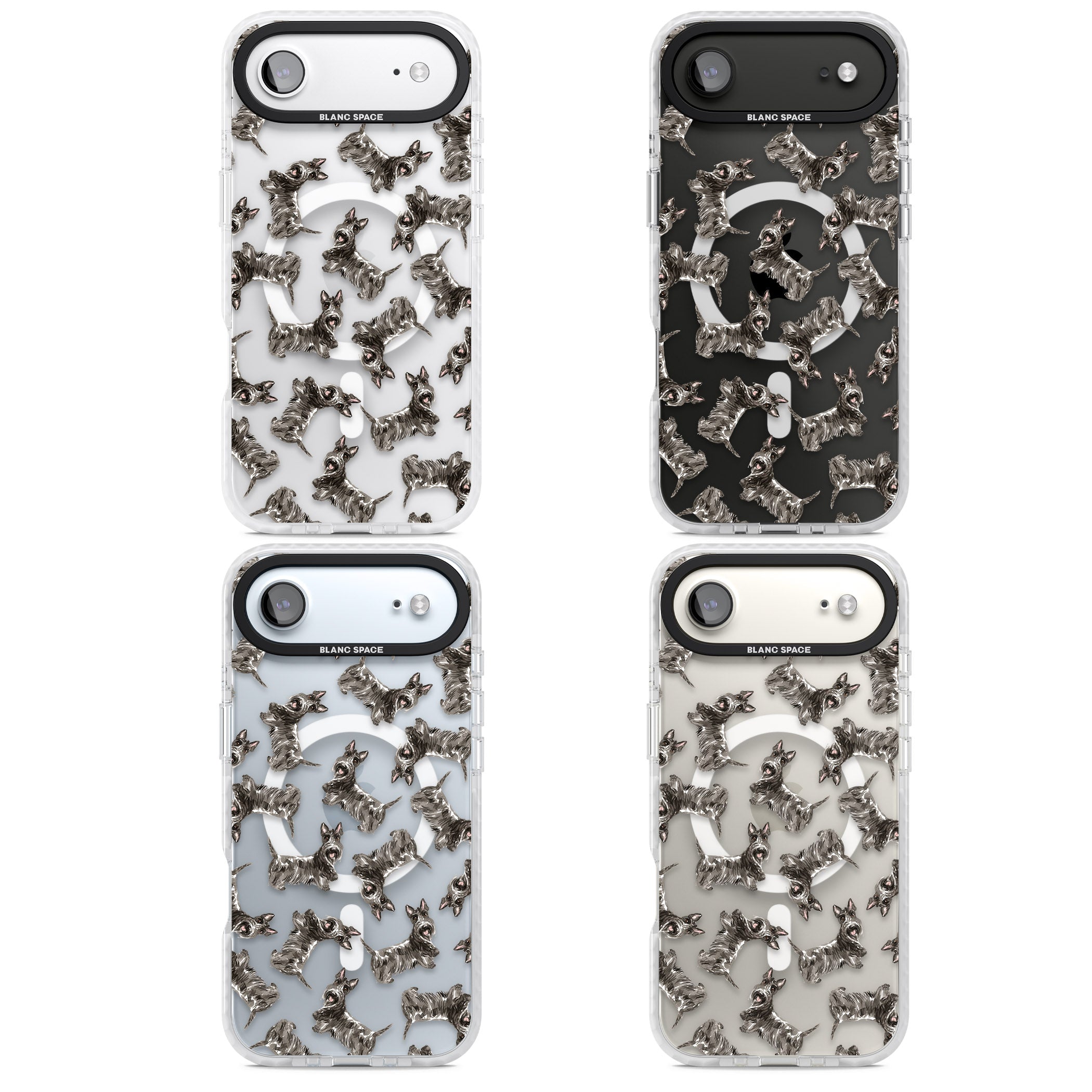 Scottish Terrier Pattern iPhone 17 Air Impact Pro Clear Phone Case APT Impact Protection