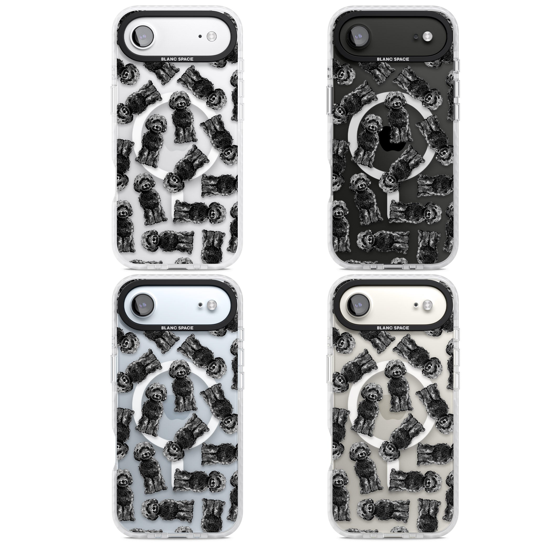 Black Cockapoo Watercolor iPhone 17 Air Impact Pro Clear Phone Case APT Impact Protection