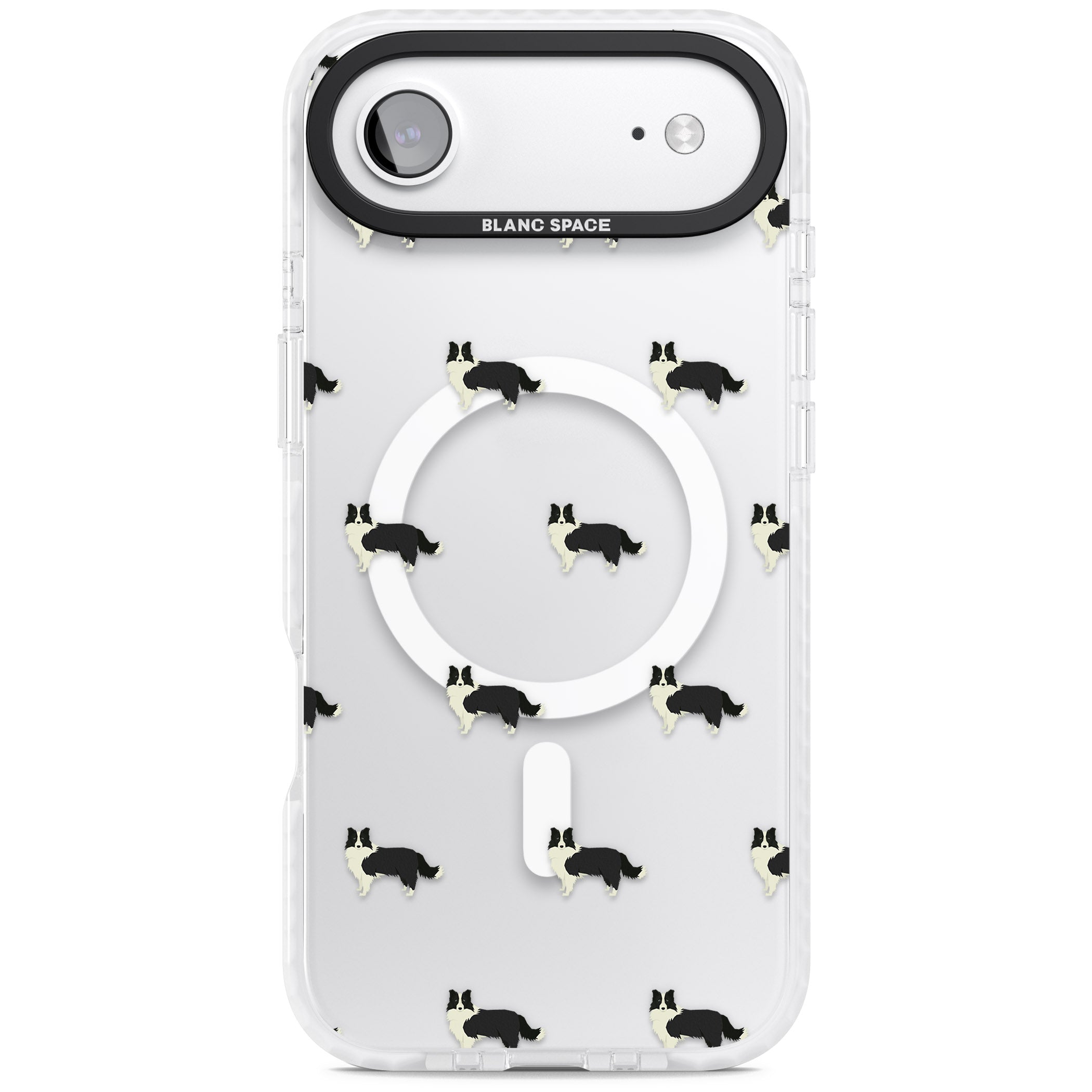 Border Collie Pattern Clear iPhone 17 Air Impact Pro Clear Phone Case