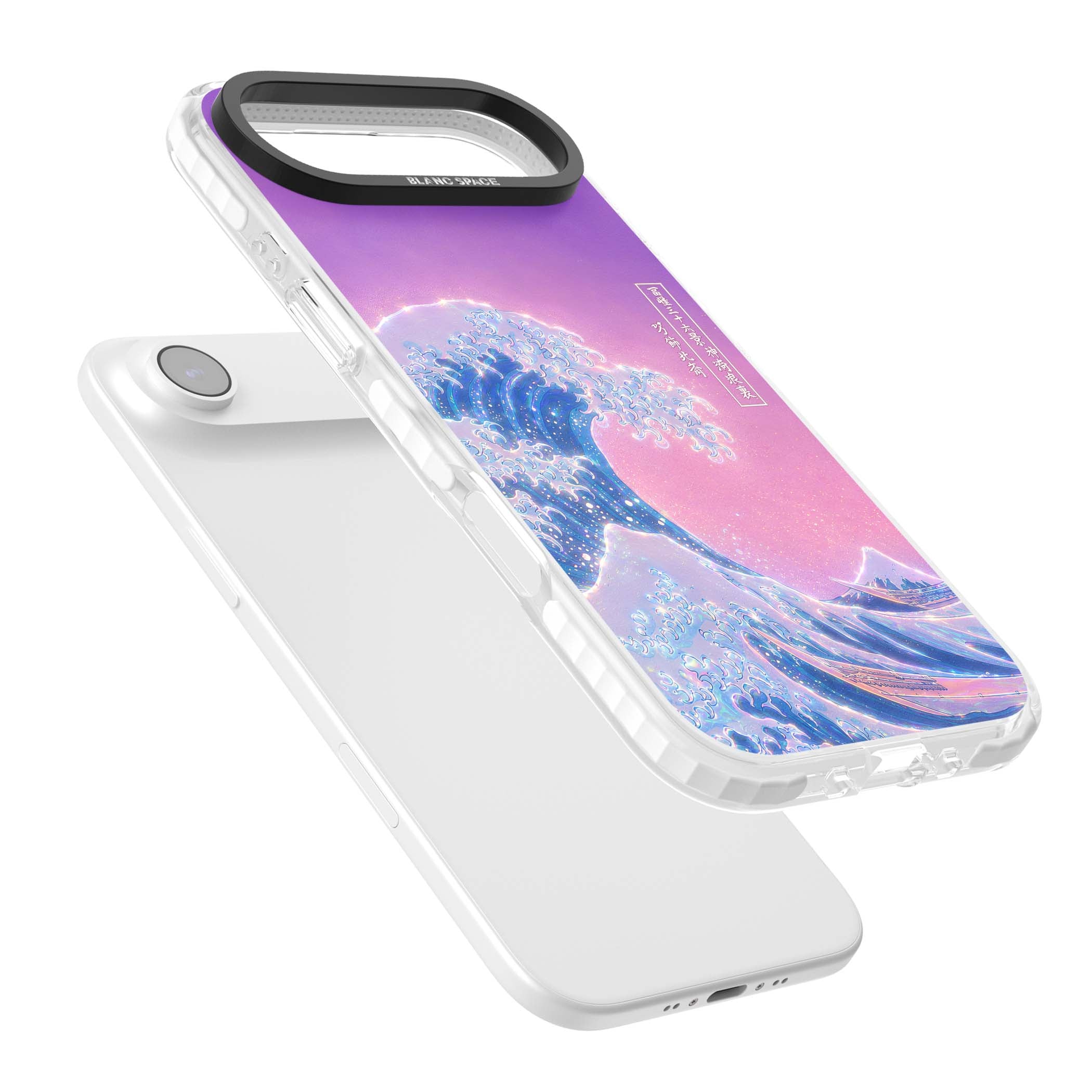 The Great Opal Wave Japanese iPhone case featuring Hokusai's great wave in iridescent pastels with lilac sky and Mou | Impact Magsafe case for iPhone Air