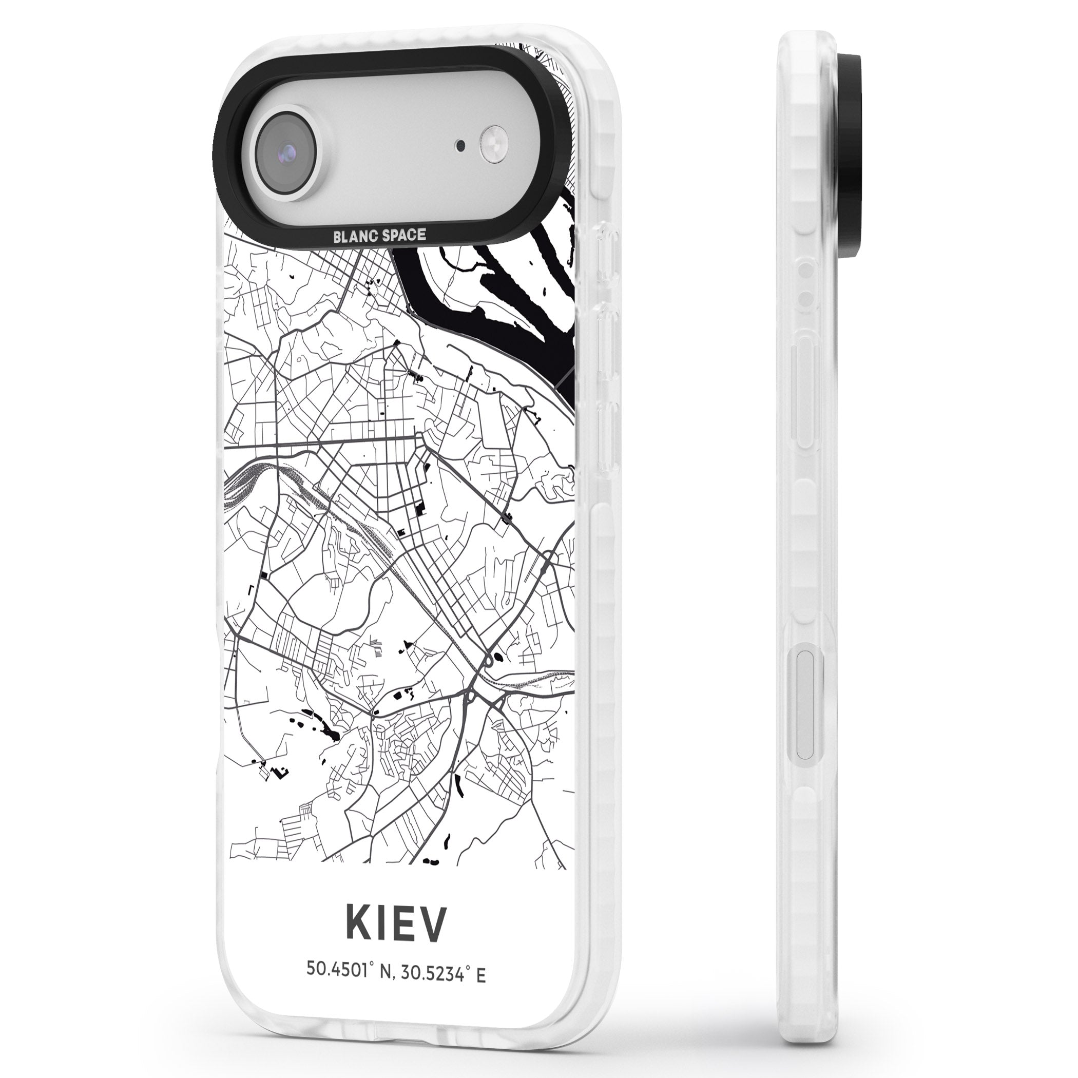 Kiev Map iPhone 17 Air Impact Pro Clear Phone Case Side Profile