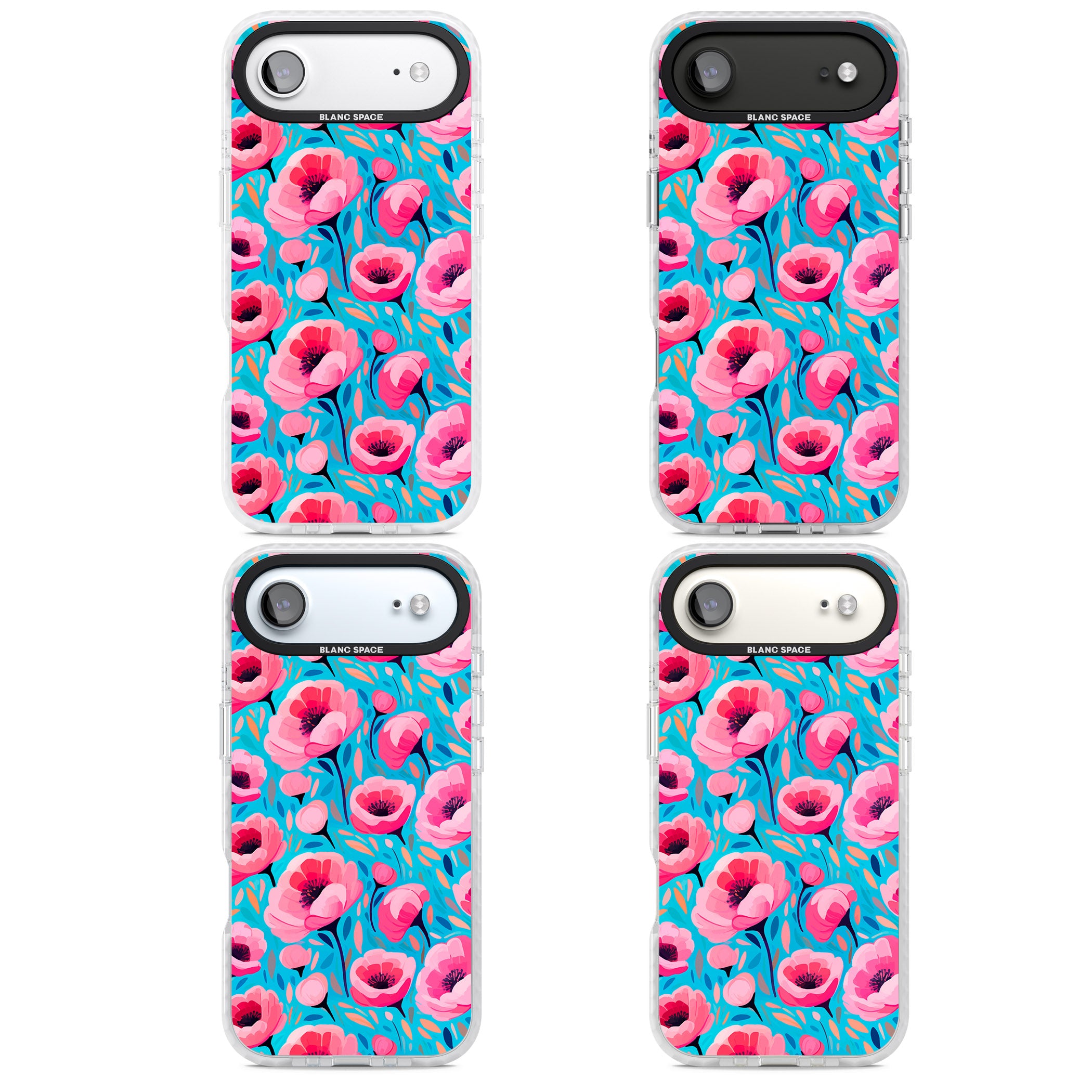 Tropical Pink Poppies iPhone 17 Air Impact Pro Clear Phone Case APT Impact Protection