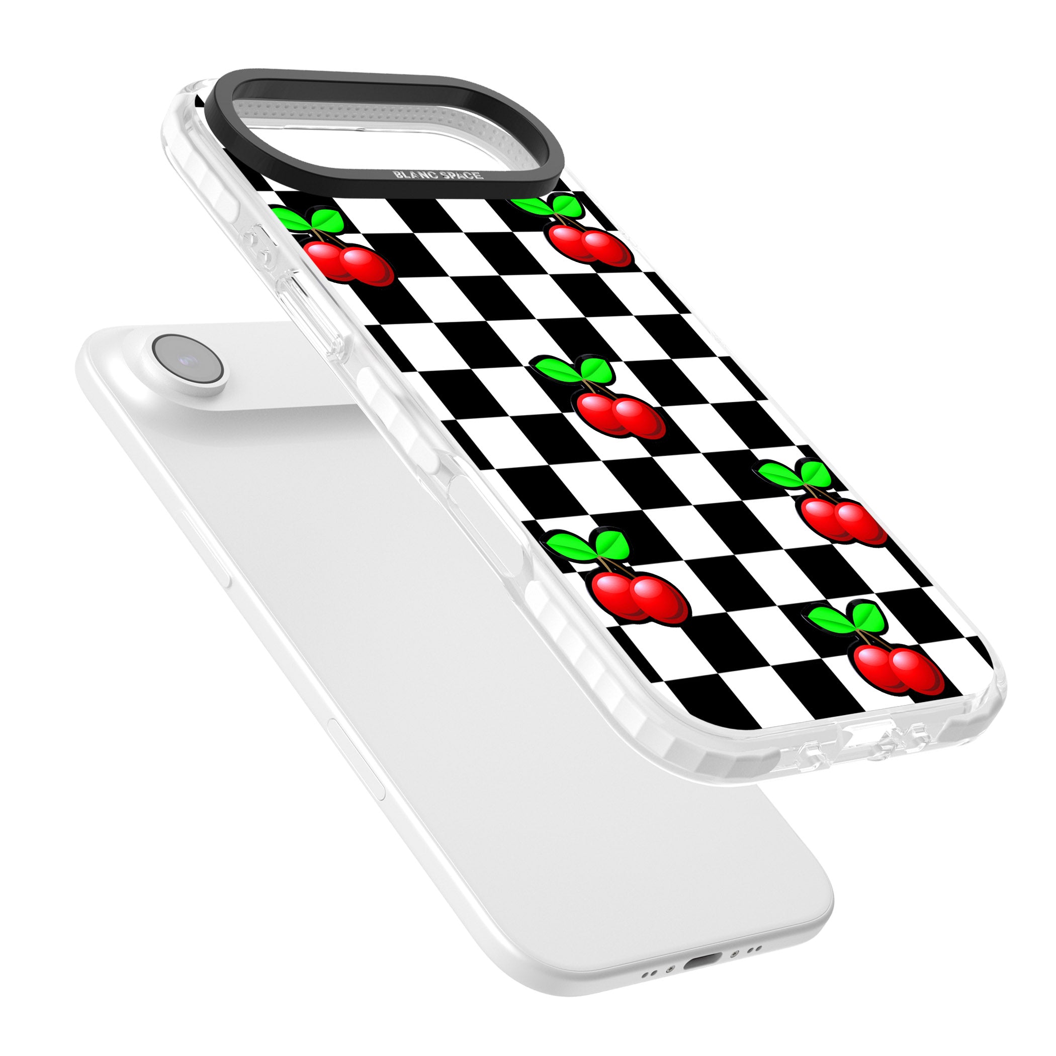 Checkered Cherry iPhone 17 Air Impact Pro Clear Phone Case Colours