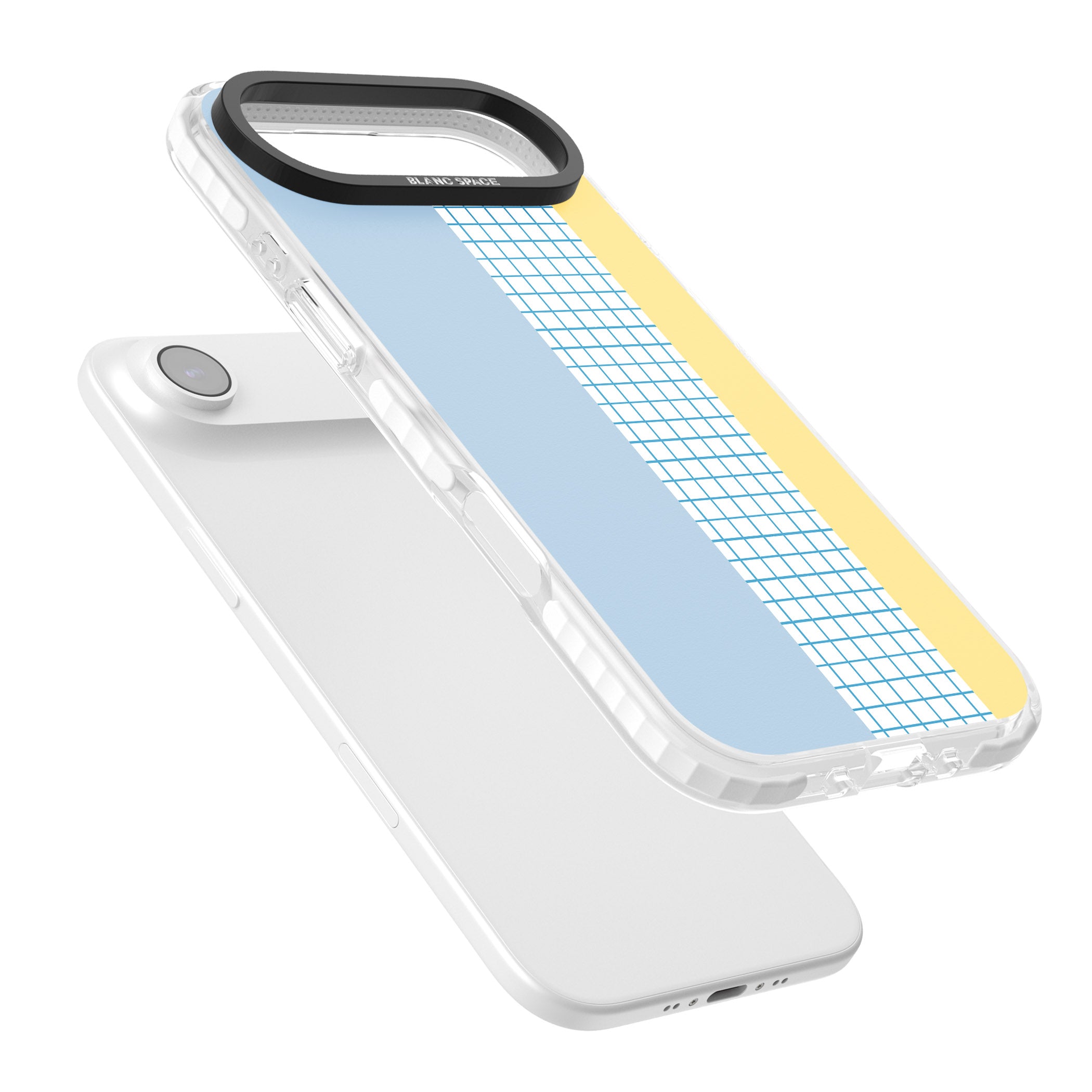Abstract Grid Blue & Yellow iPhone 17 Air Impact Pro Clear Phone Case Colours