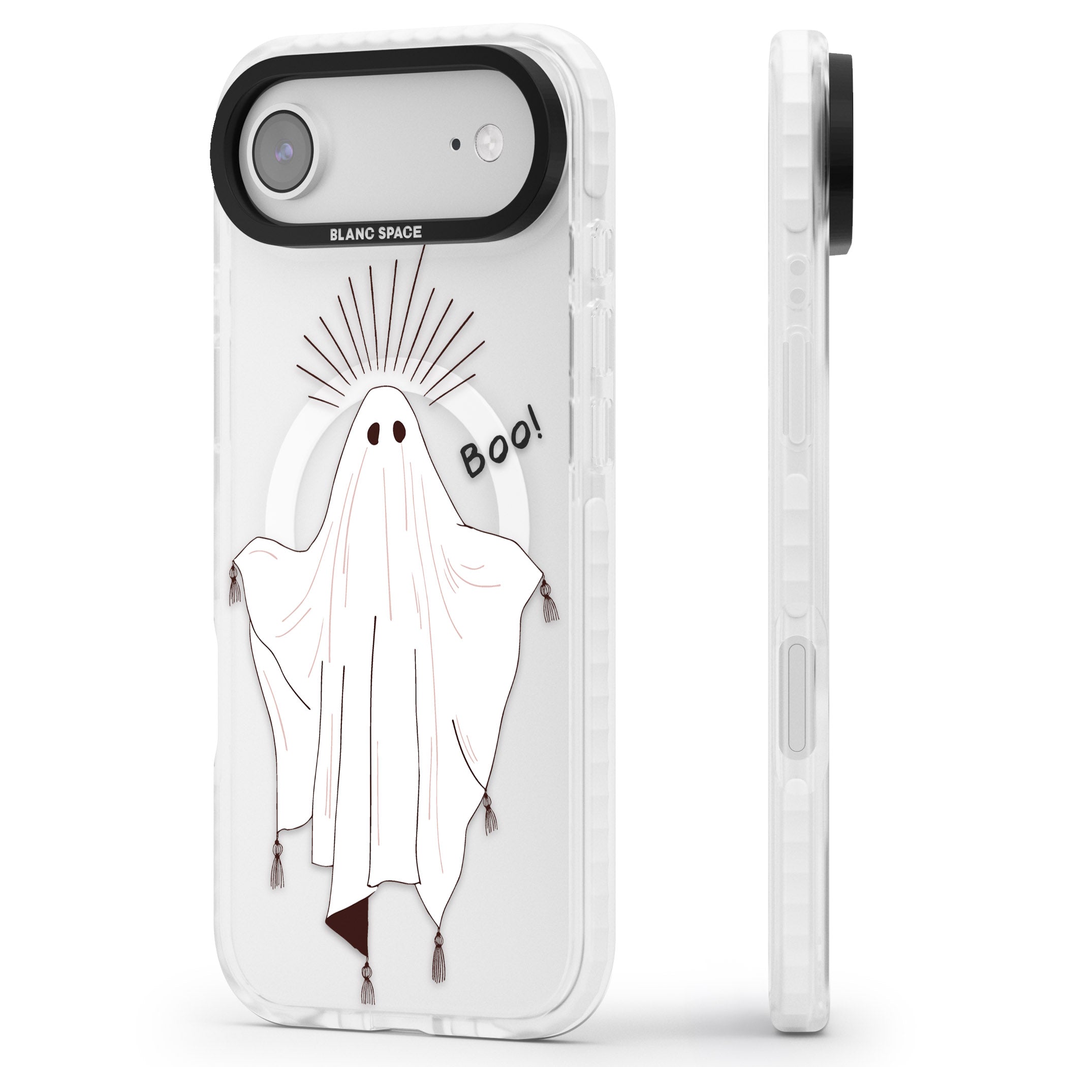 Boo! iPhone 17 Air Impact Pro Clear Phone Case Side Profile
