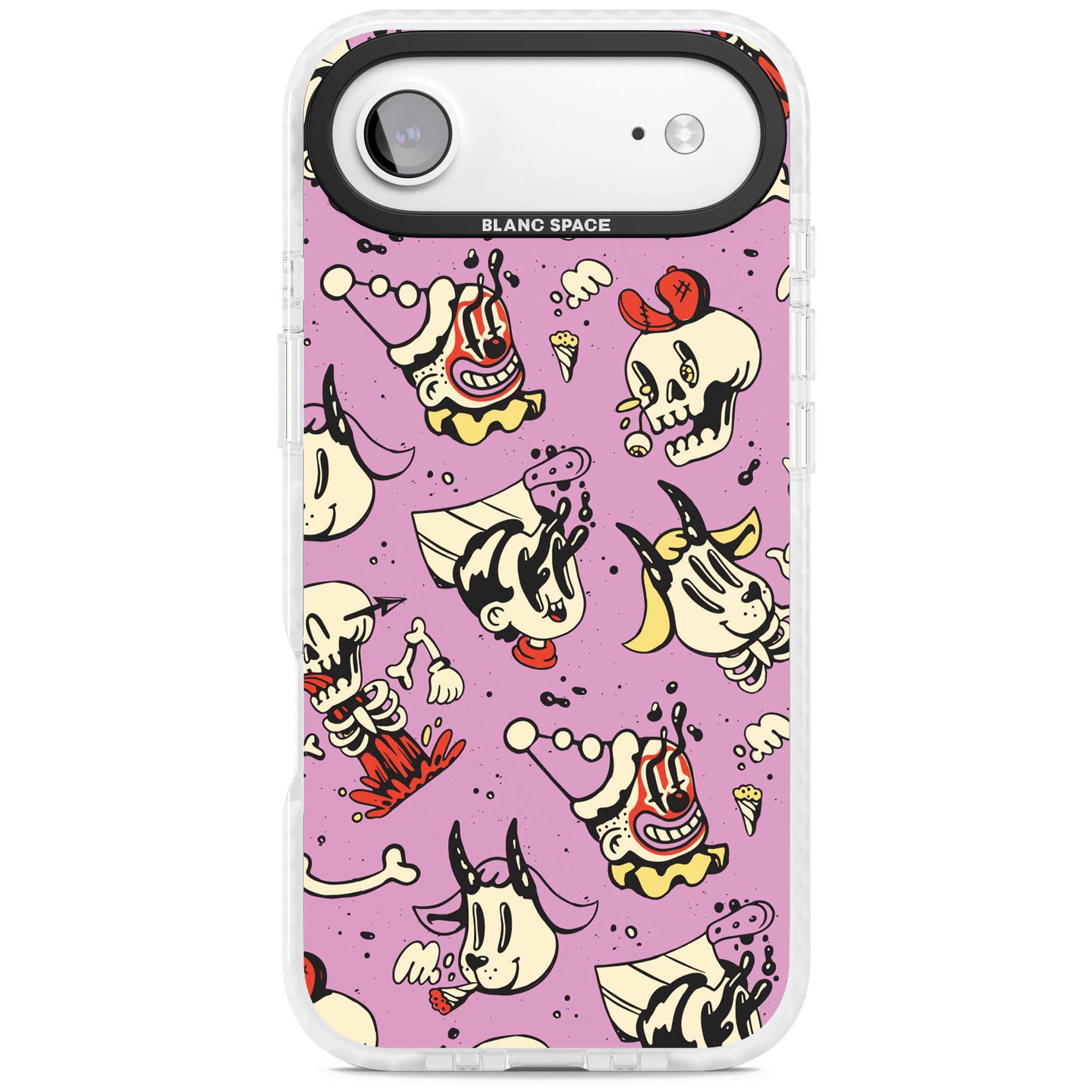 Purple Retro Halloween Pattern iPhone 17 Air Impact Pro Clear Phone Case