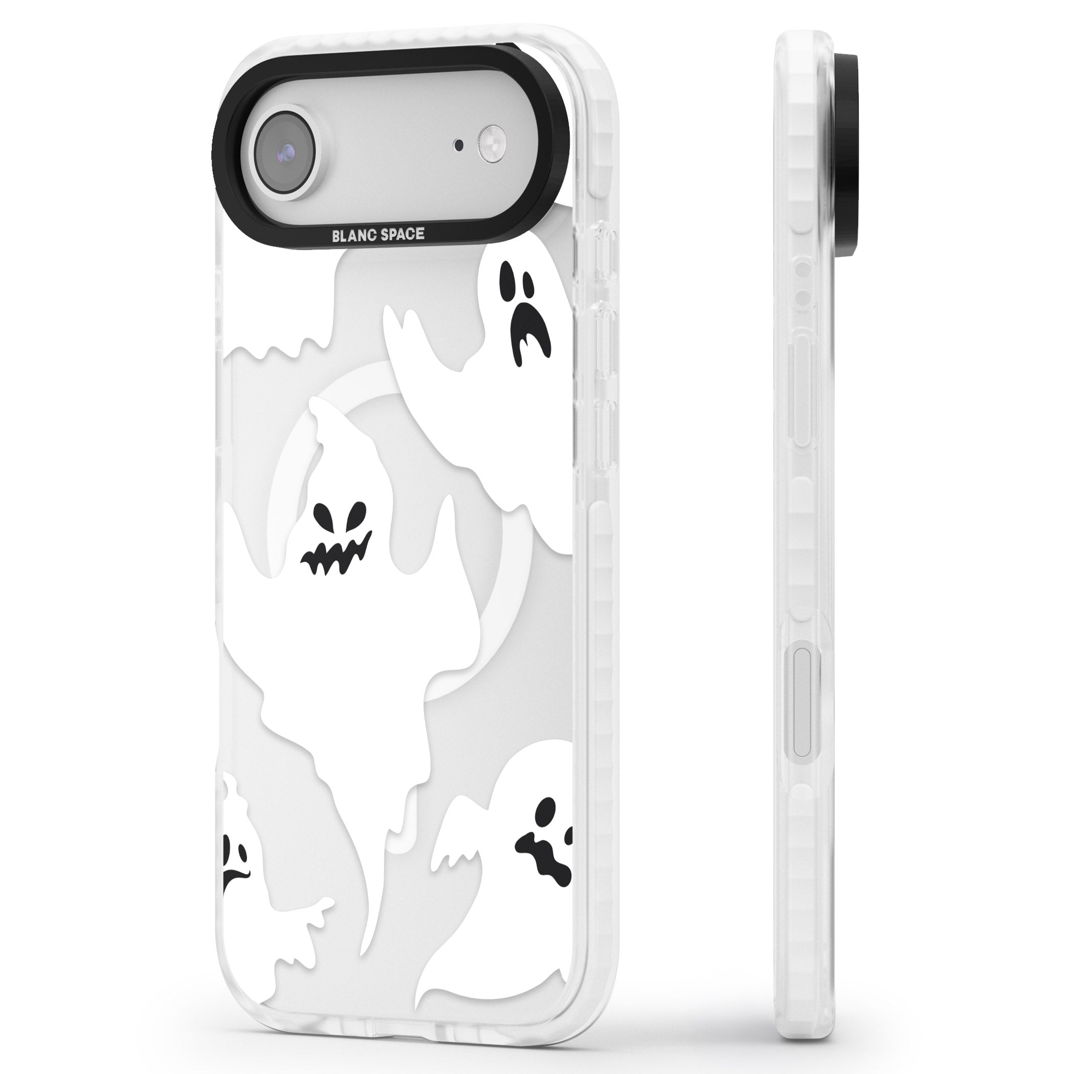 Ghost Pattern iPhone 17 Air Impact Pro Clear Phone Case Side Profile