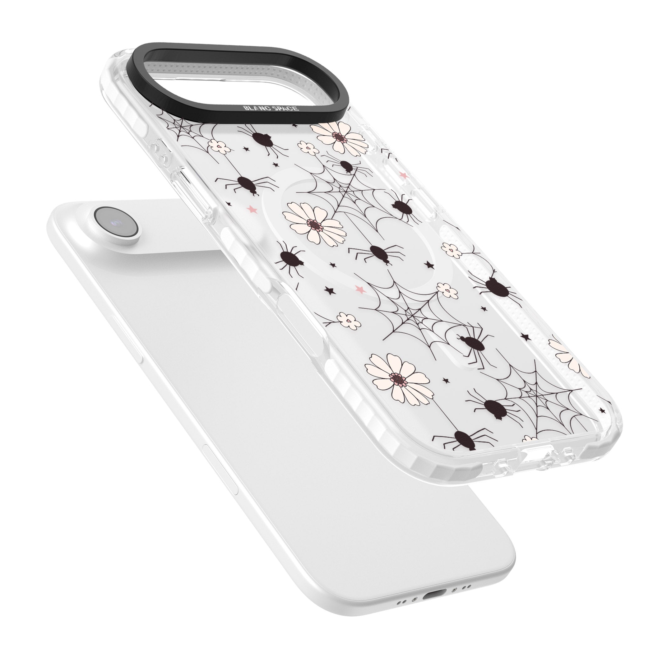 Spiders And Flowers Pattern iPhone 17 Air Impact Pro Clear Phone Case Colours