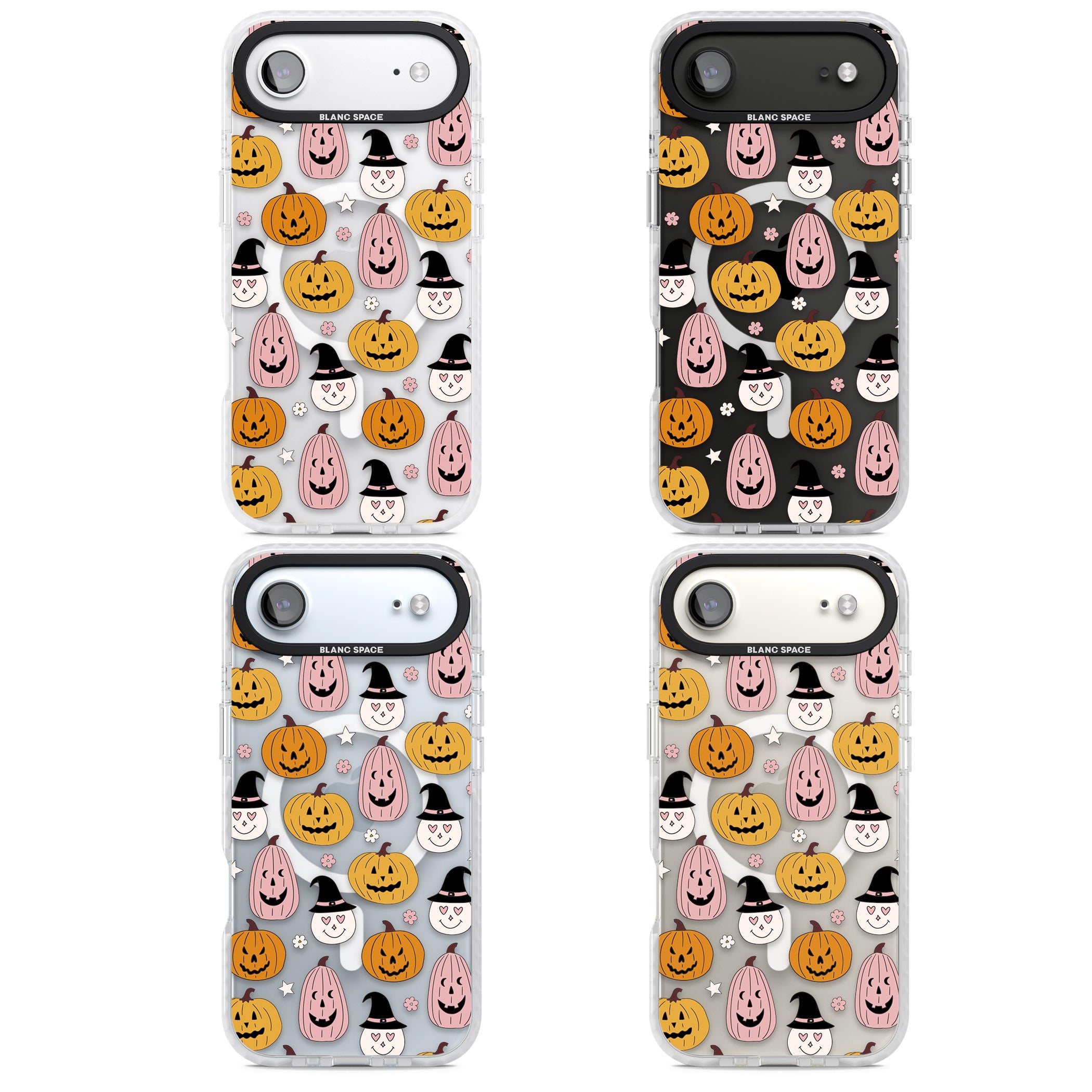 Witches And Pumpkins Pattern iPhone 17 Air Impact Pro Clear Phone Case APT Impact Protection