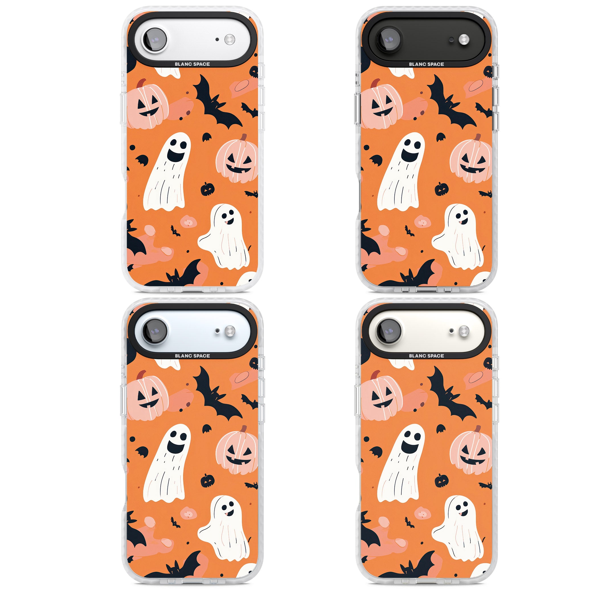 Orange Halloween Pattern iPhone 17 Air Impact Pro Clear Phone Case APT Impact Protection