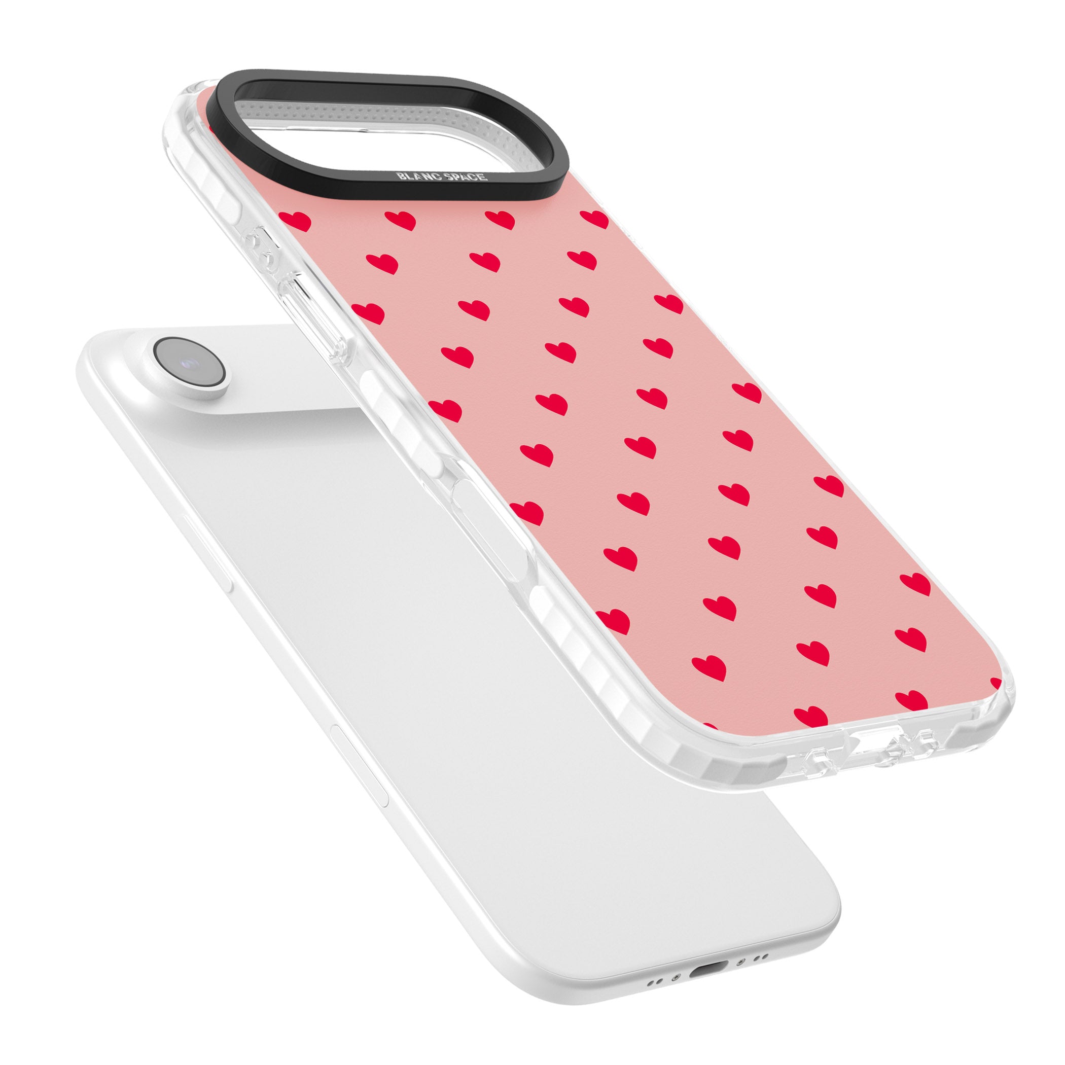 Small Heart Pattern: Red & Pink iPhone 17 Air Impact Pro Clear Phone Case Colours