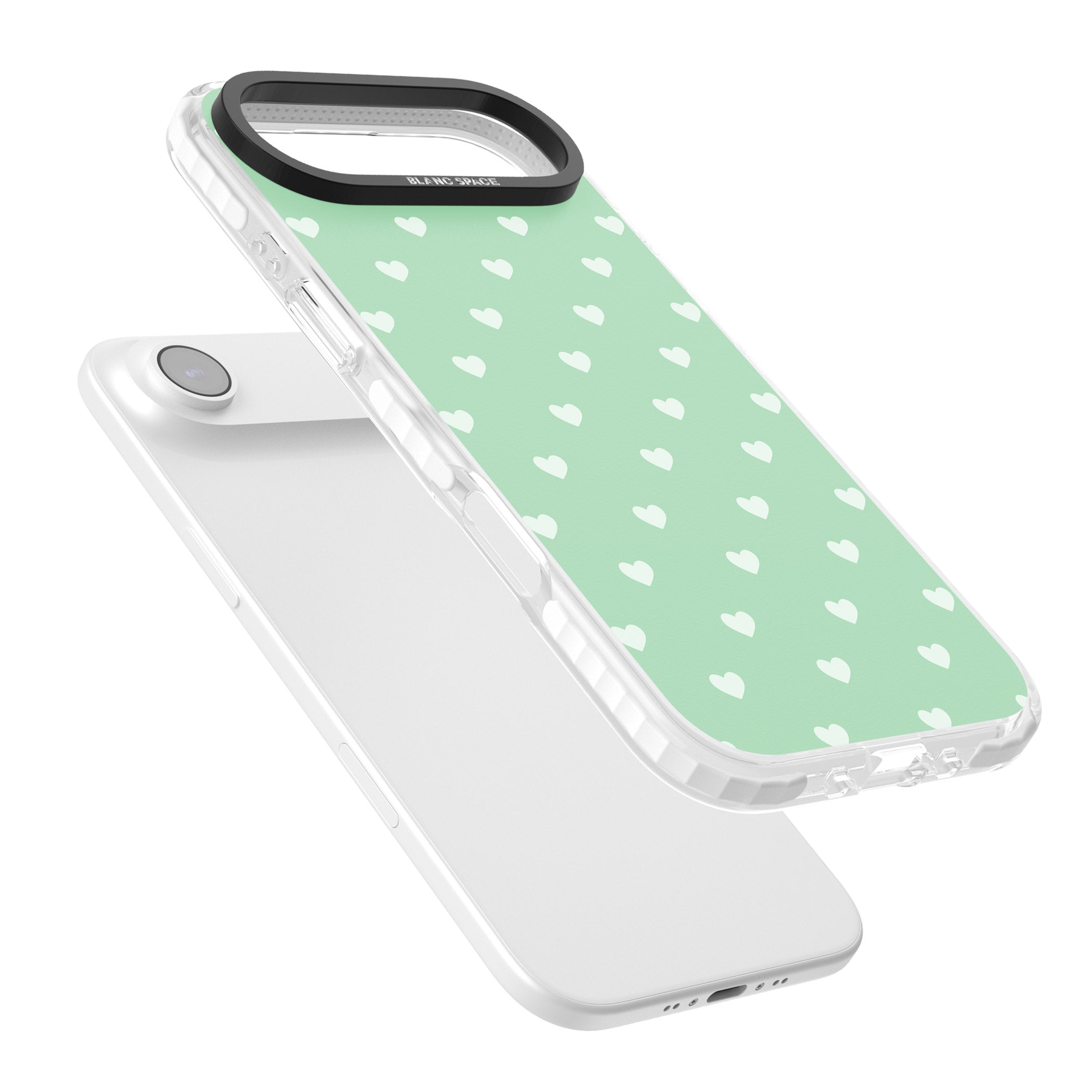 Small Heart Pattern: Green iPhone 17 Air Impact Pro Clear Phone Case Colours