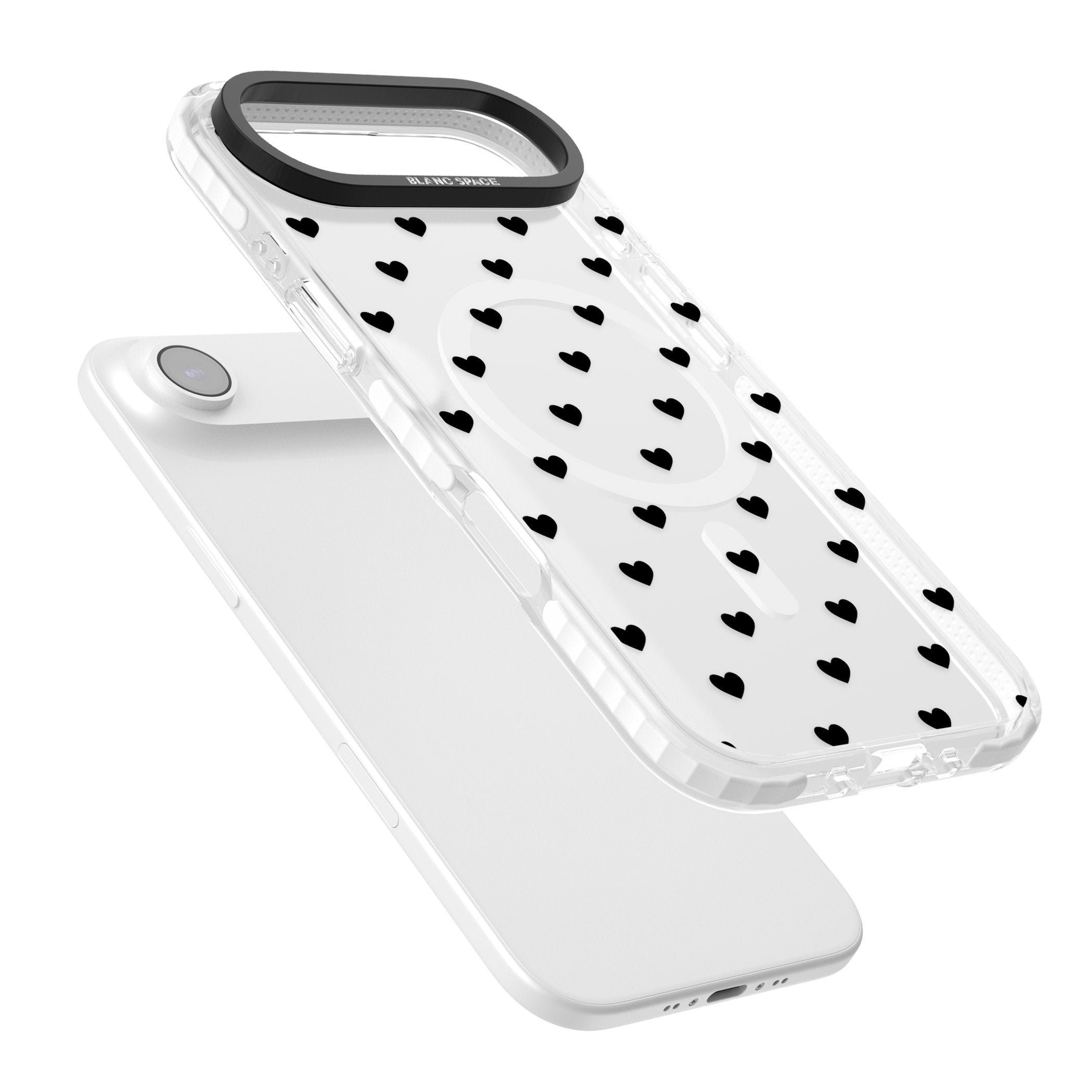 Small Heart Pattern: White & iPhone 17 Air Impact Pro Clear Phone Case Colours